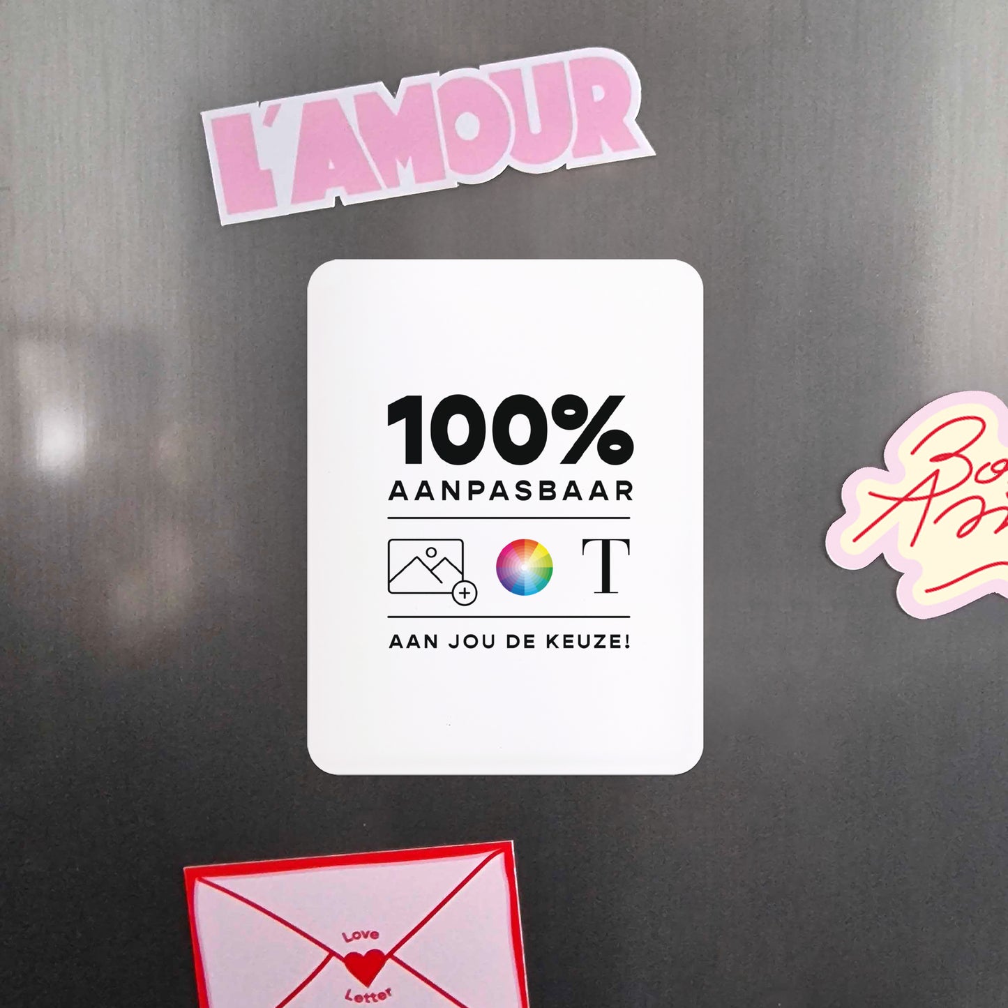 Wenskaart Eindejaar Set van 8, magnetisch, rechthoek met afgeronde hoeken Doe Het Zelf III foto N° 4