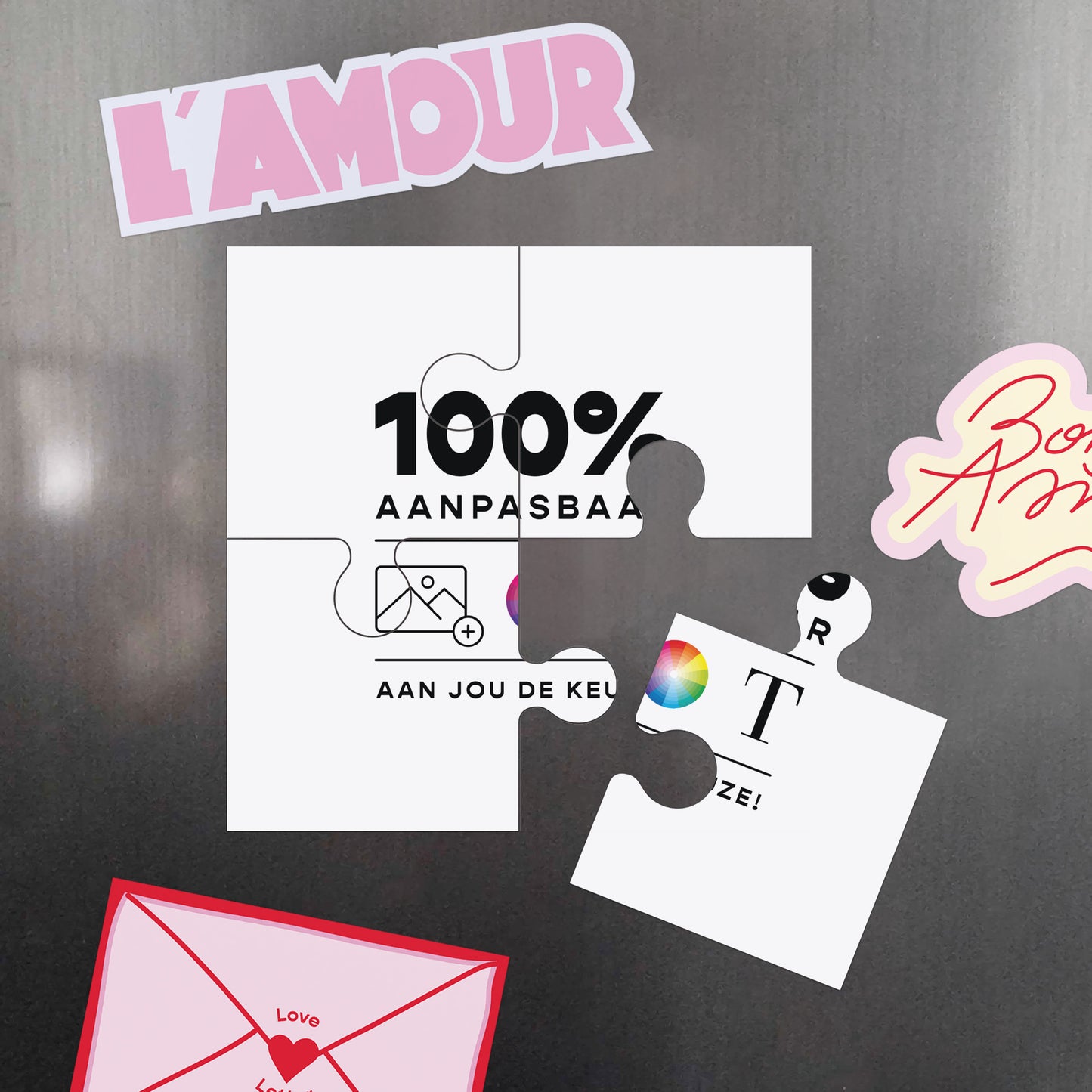 Wenskaart Eindejaar Magnetische puzzel 4 delen Doe Het Zelf III foto N° 4