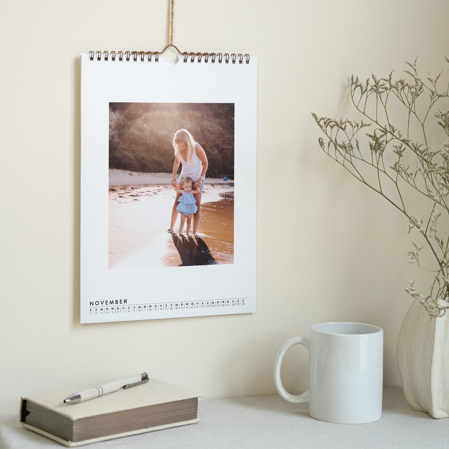 Kalender Eindejaar Muurschildering A4 Bloemrijke geest foto N° 3