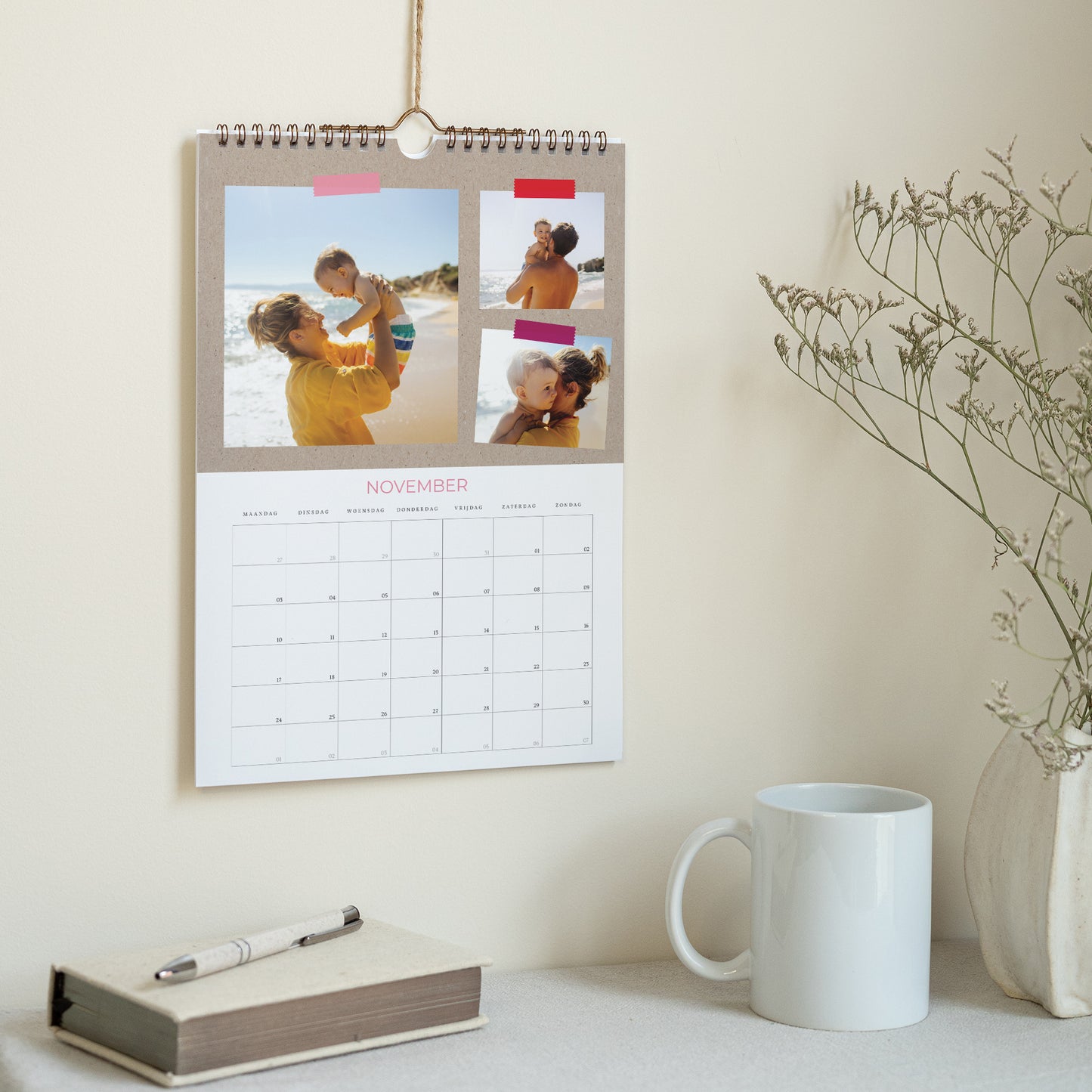 Kalender Eindejaar Muurschildering A4 Jaarlijkse wirwar foto N° 3
