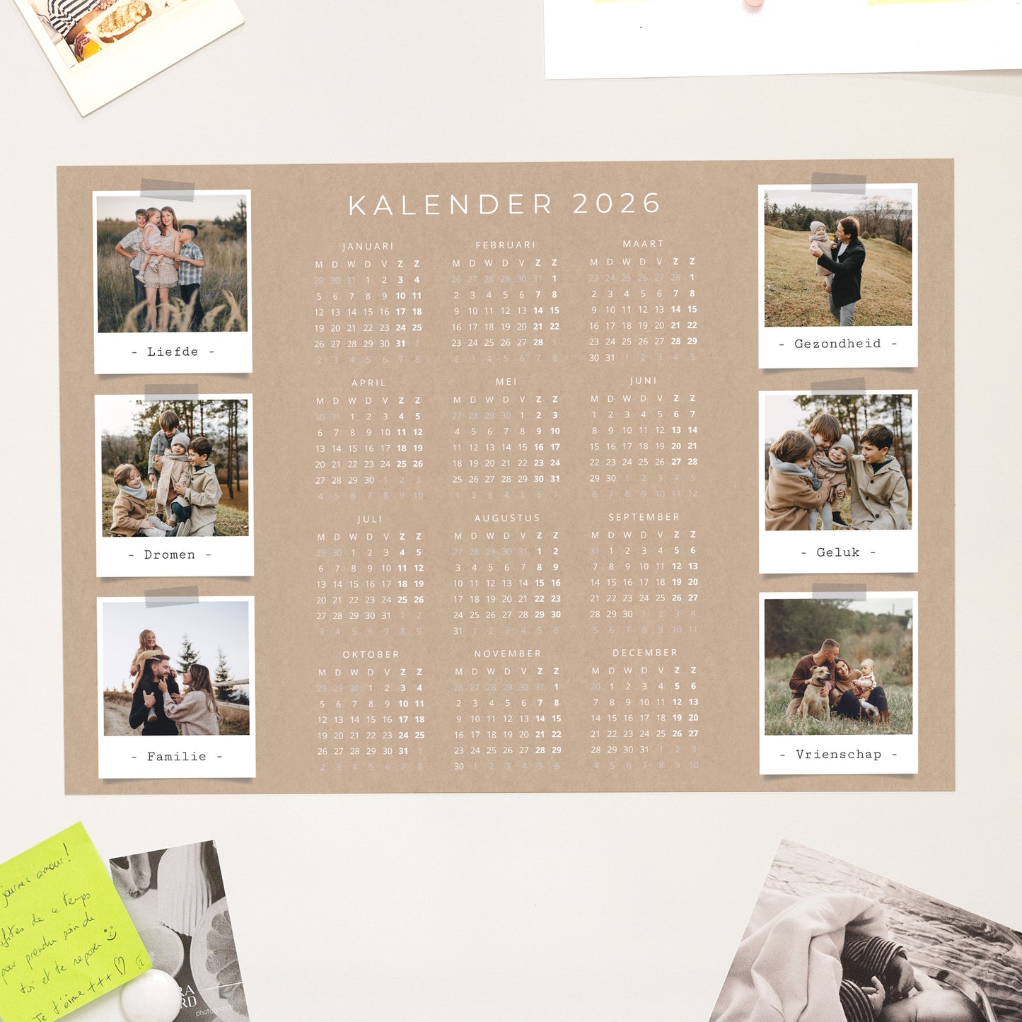 Kalender Eindejaar Magnetisch, enkelvoudig landschap Collage foto N° 1