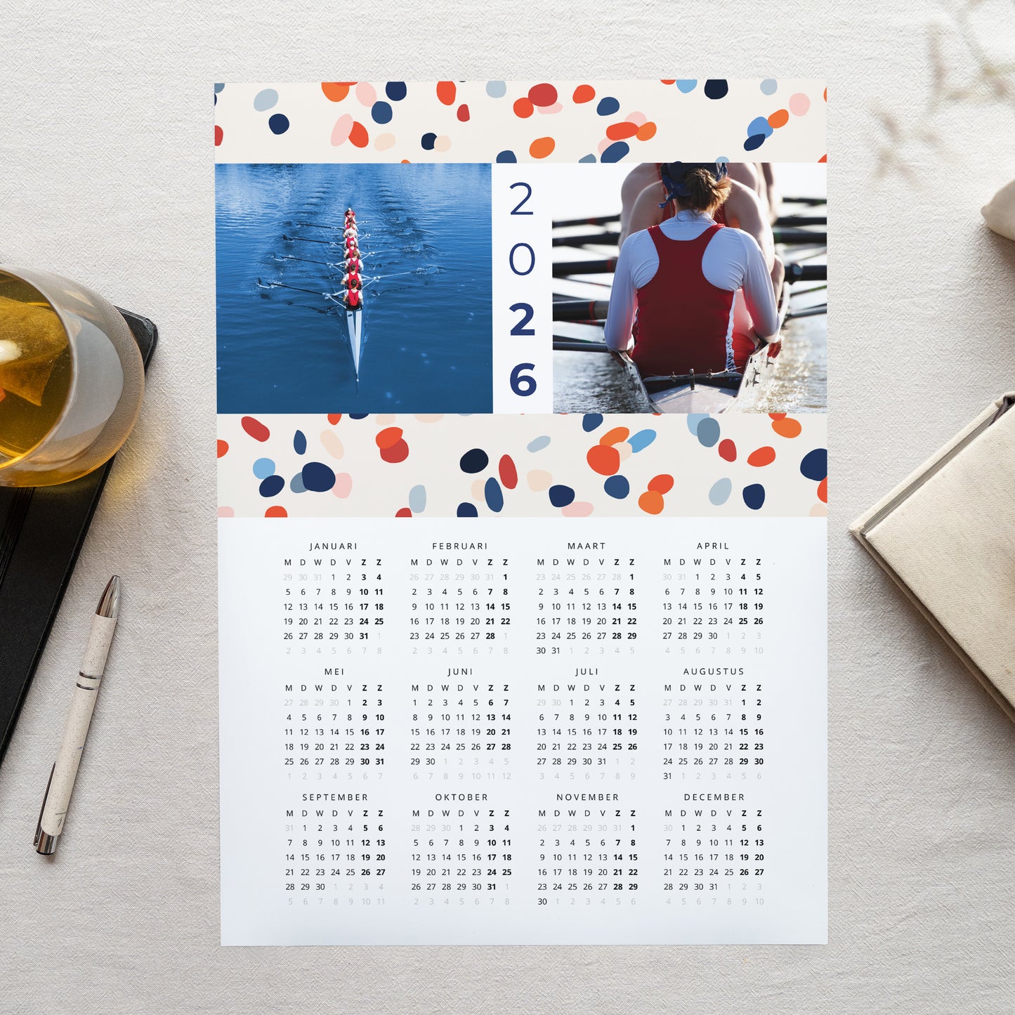 Kalender Eindejaar Monopagina portret Kleurenfestival foto N° 1