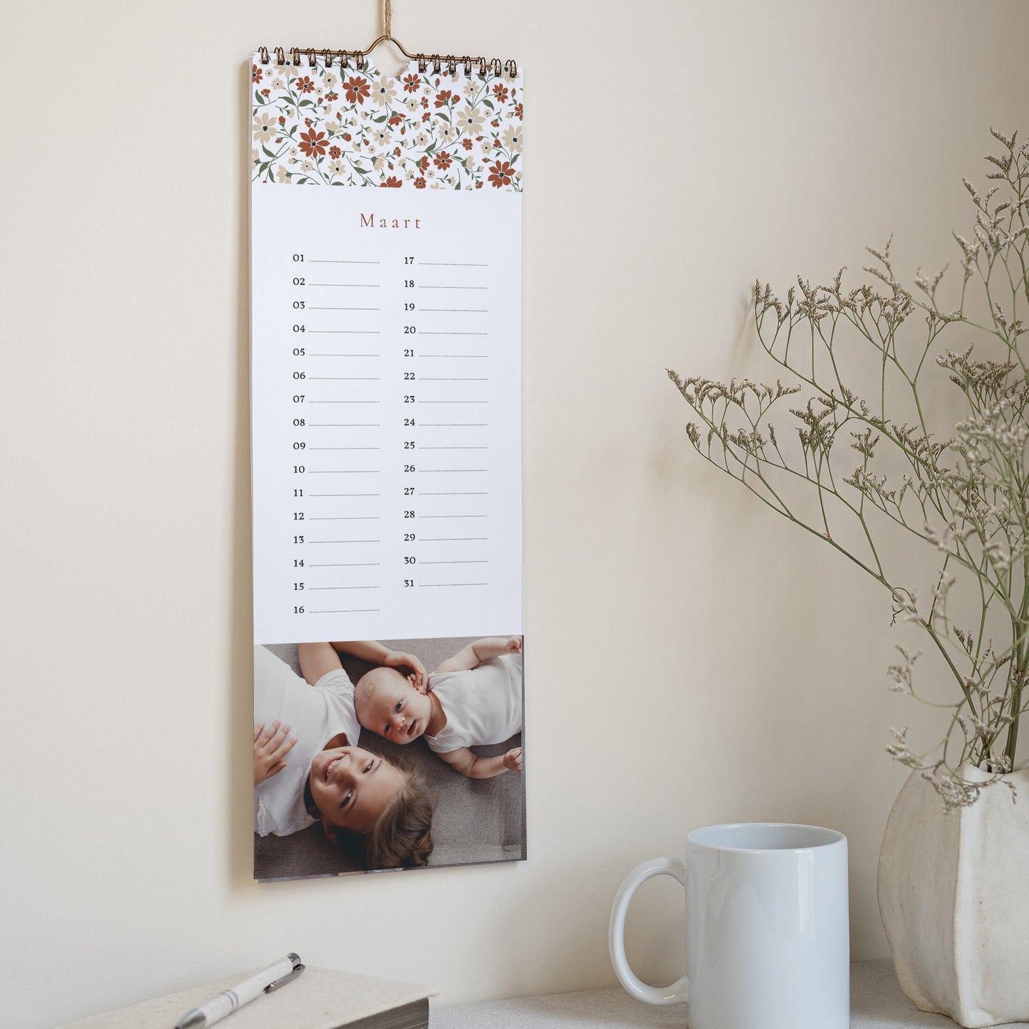 Kalender Eindejaar Perpetueel Mille Fleurs foto N° 2