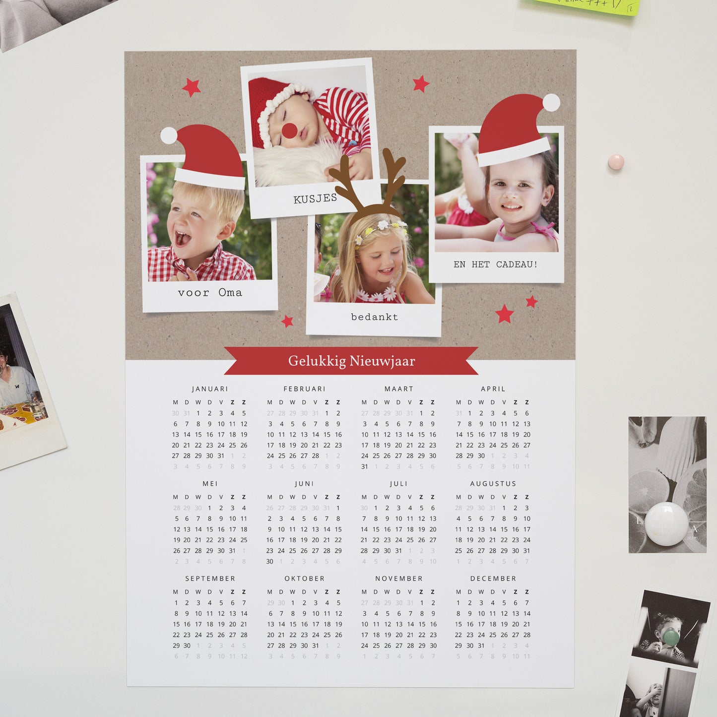 Kalender Eindejaar Magnetische, eenbladige kalender Magisch kerstfeest foto N° 1