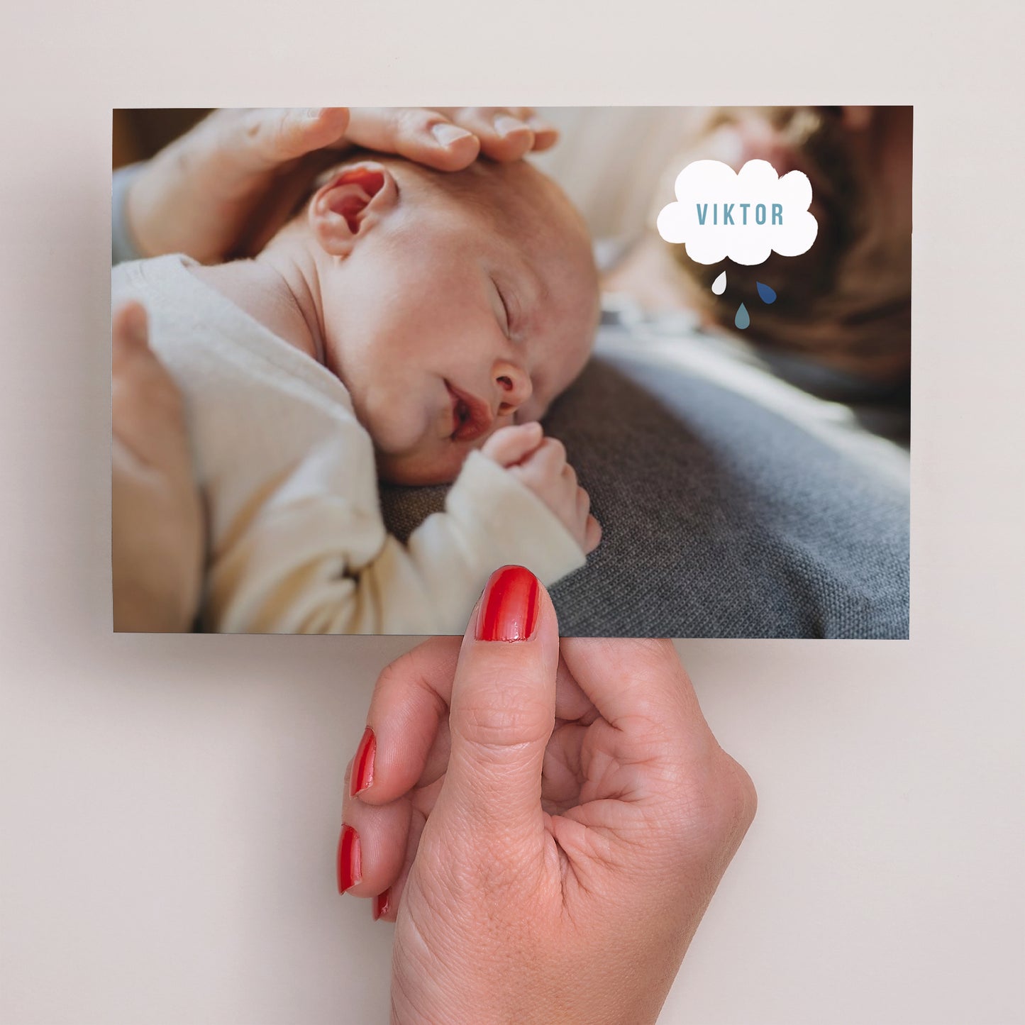 Uitnodigingskaart Geboorte Landschap Blauwe droom foto N° 3