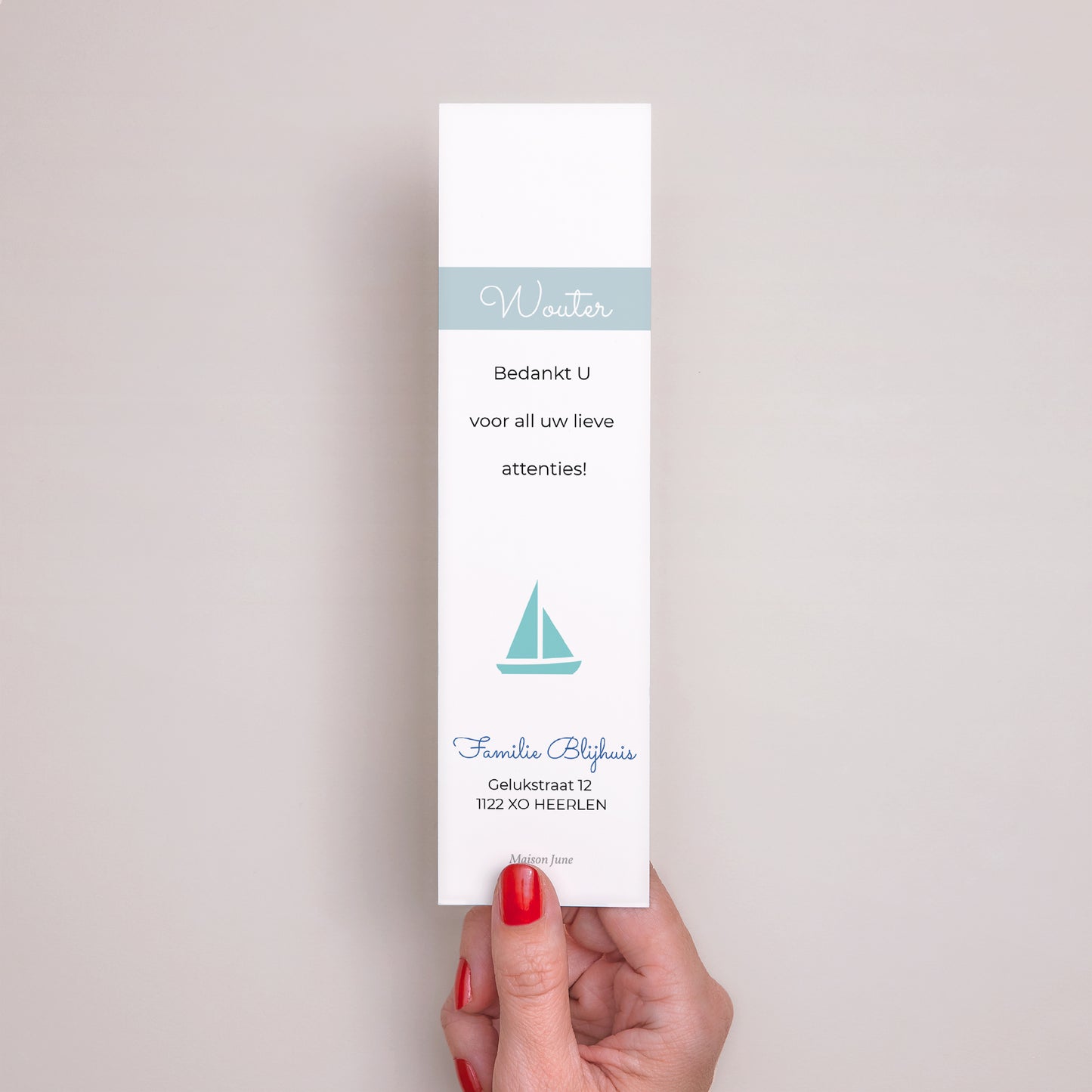 Bedankkaart Geboorte Bladwijzer Kleine boten foto N° 3
