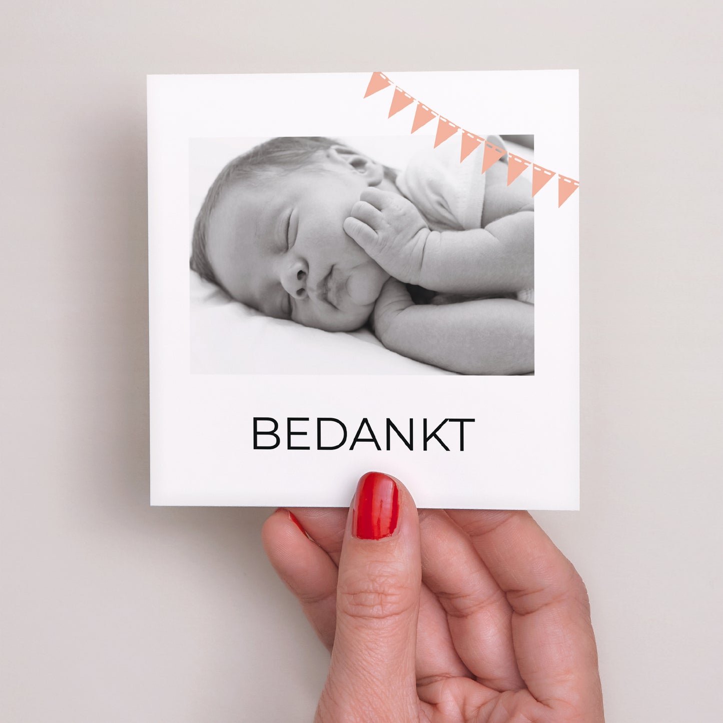 Bedankkaart Geboorte Vierkant Op een wolk foto N° 2