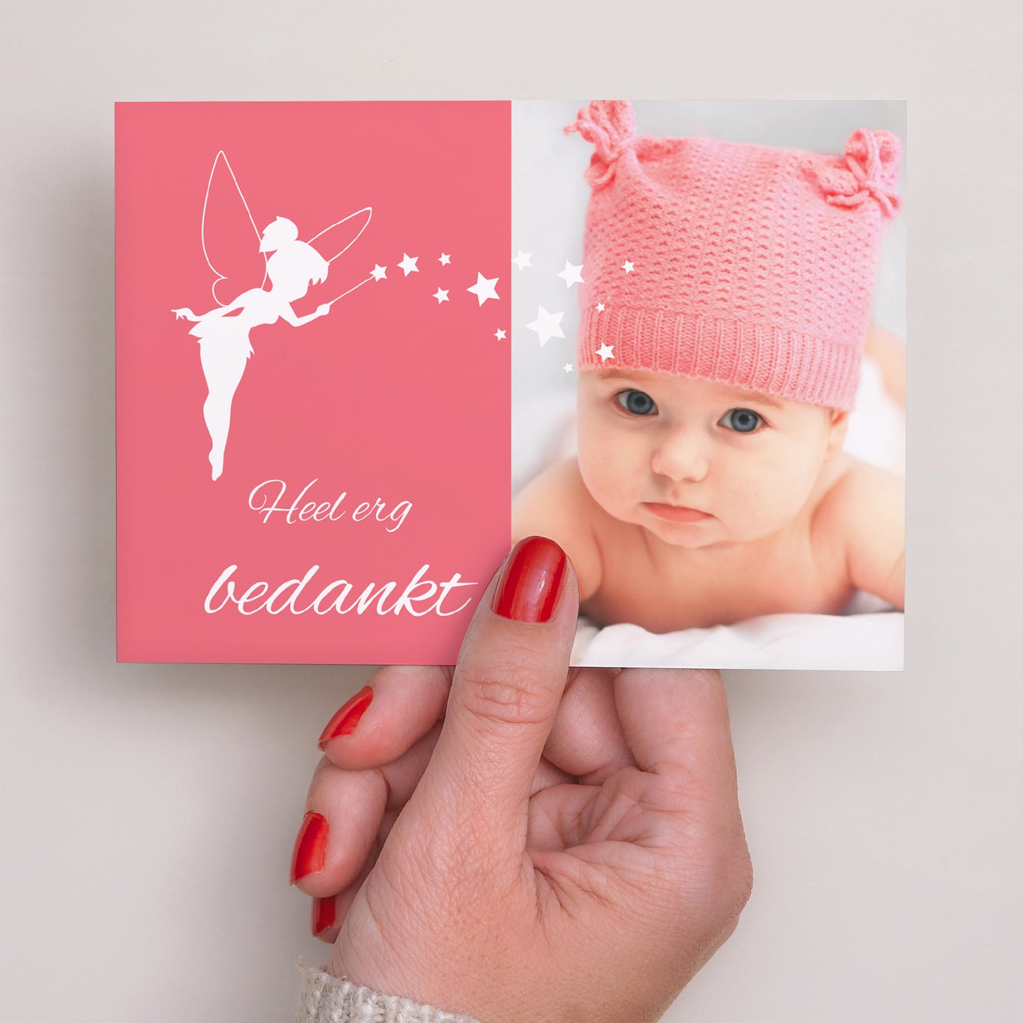 Bedankkaart Geboorte Landschap Kleine fee foto N° 3