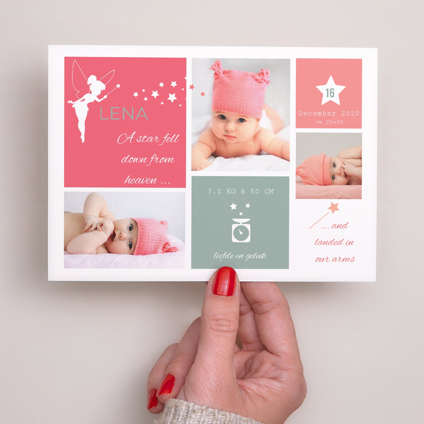 Uitnodigingskaart Geboorte Landschap Kleine fee foto N° 3