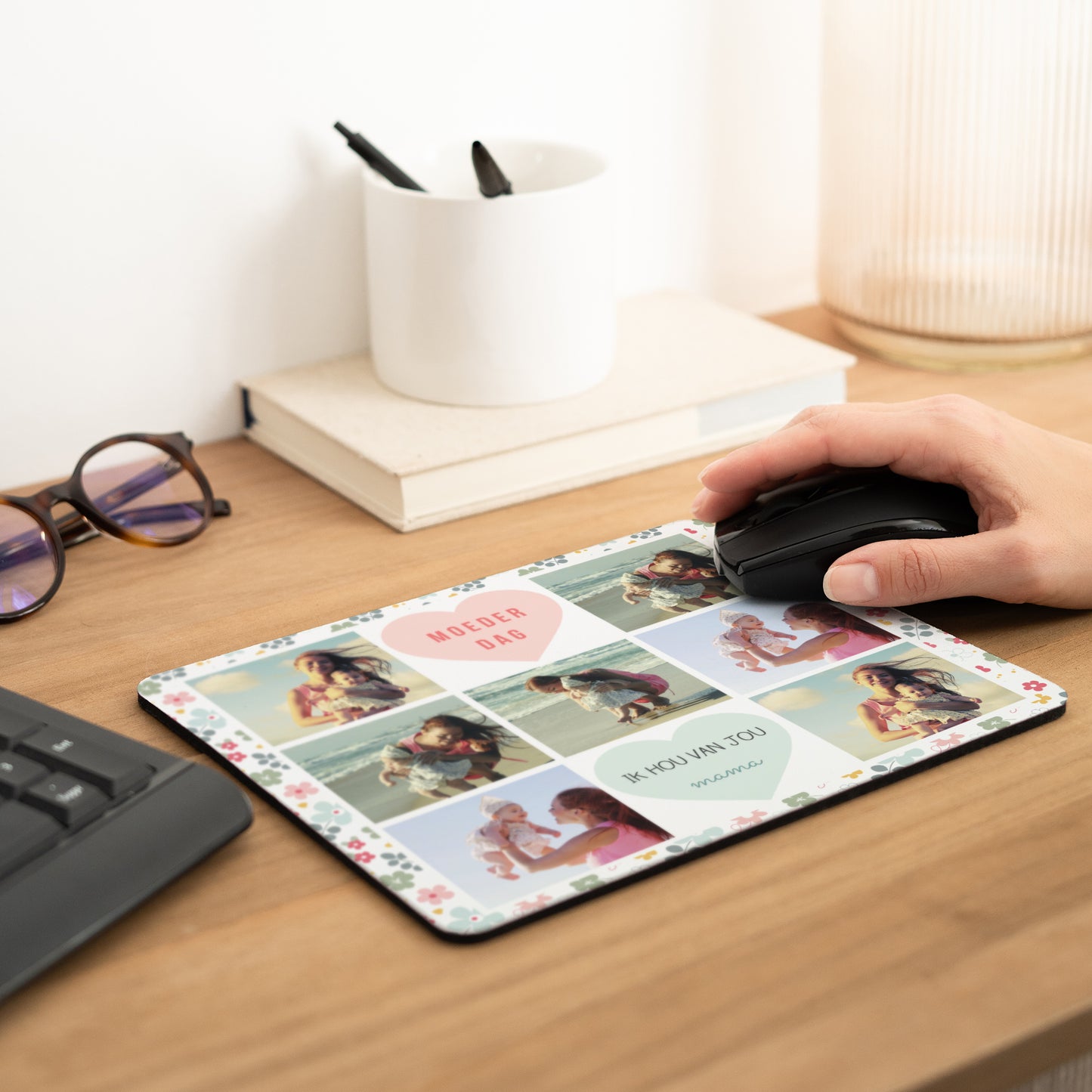 Muismat Objecten Rechthoek Bloemmotief foto N° 2