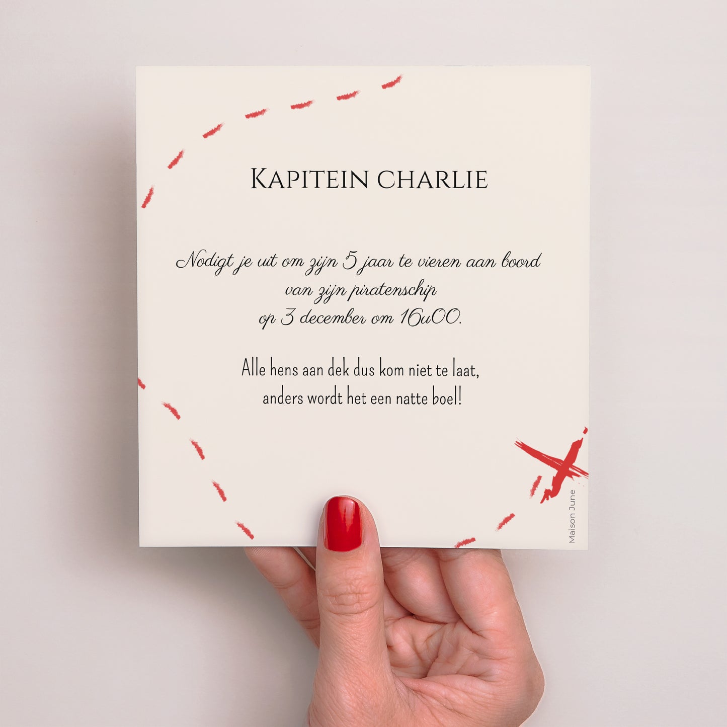 Uitnodigingen Kinderverjaardag Vierkant Piraat foto N° 3