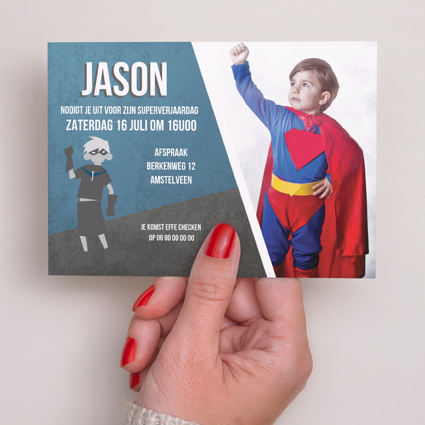 Uitnodigingen Kinderverjaardag Landschap Super verjaardag foto N° 3