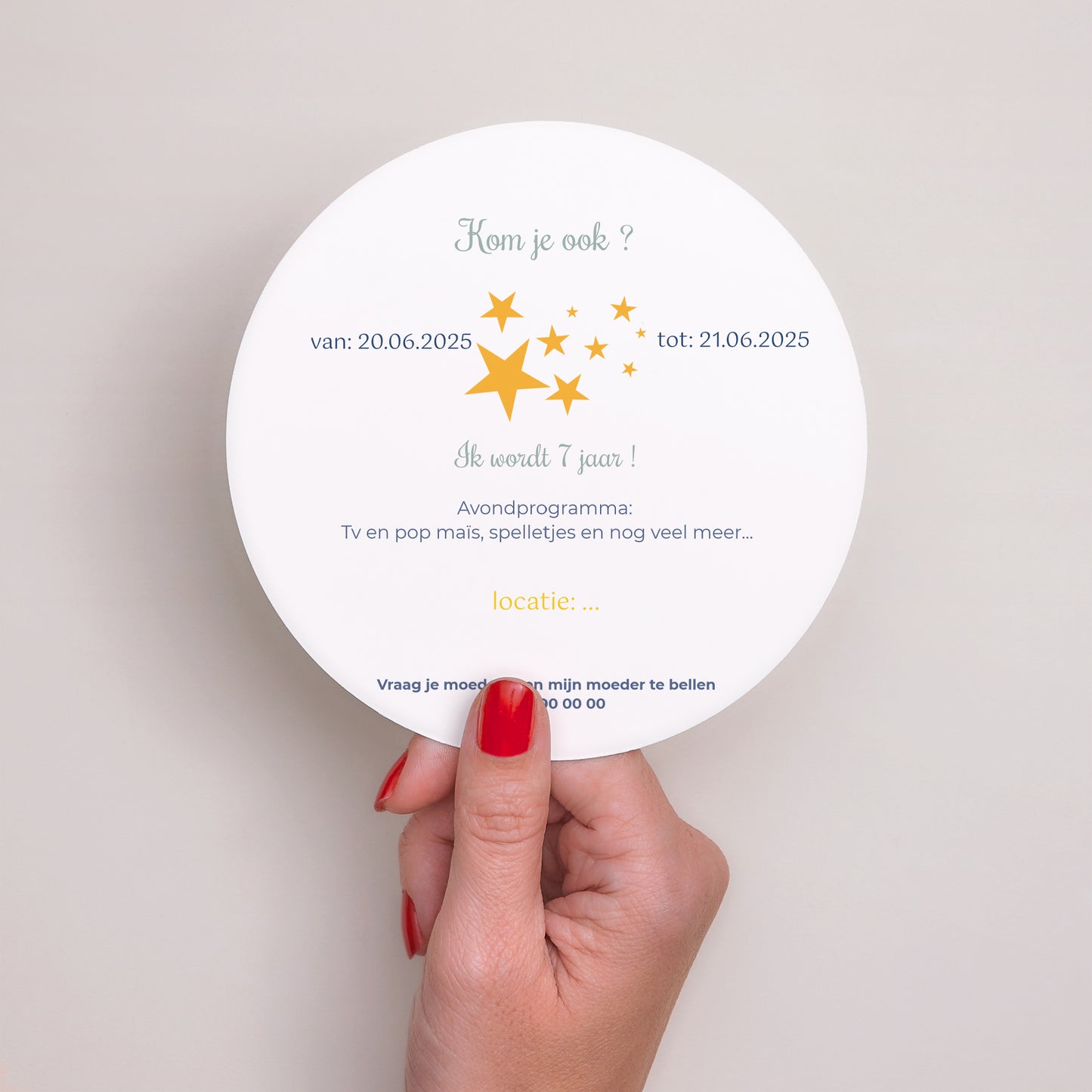 Uitnodigingen Kinderverjaardag Rond Pyjamafeest foto N° 3