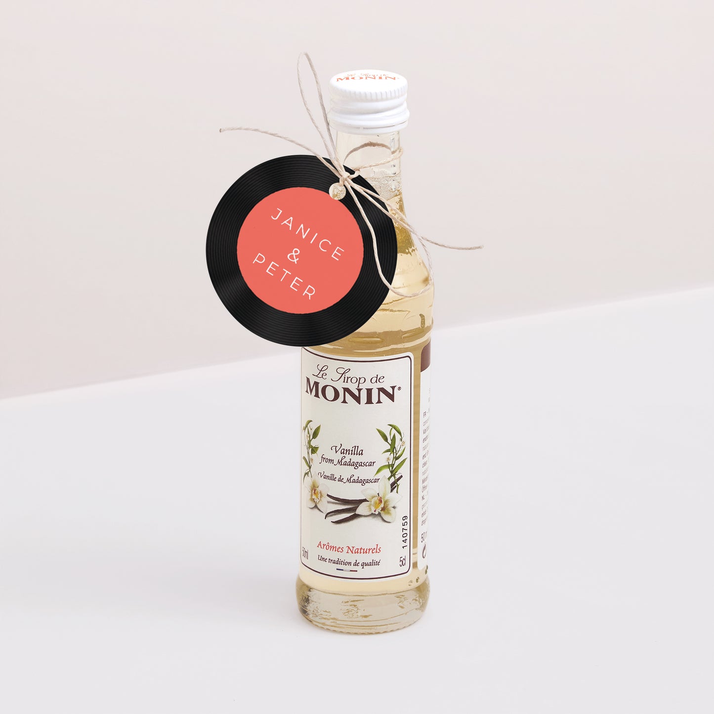 Cadeaulabel Huwelijk Ronde Vinylschijf foto N° 3