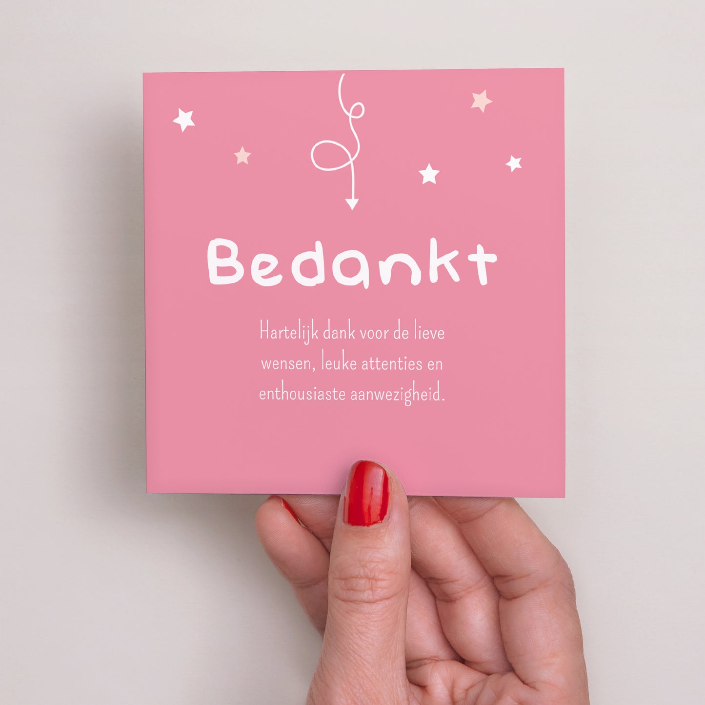 Bedankkaart Geboorte Vierkant Raadsel foto N° 2