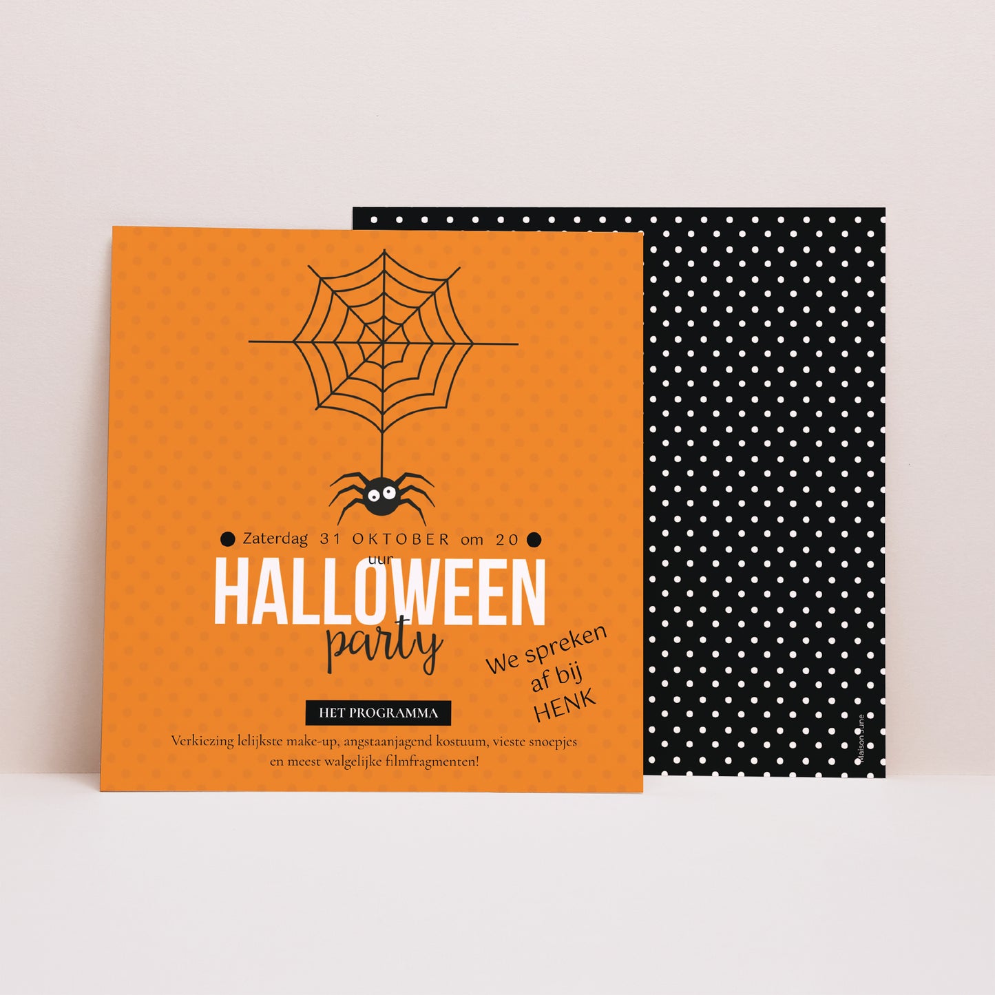 Uitnodigingen Kinderverjaardag Vierkant Halloween foto N° 1