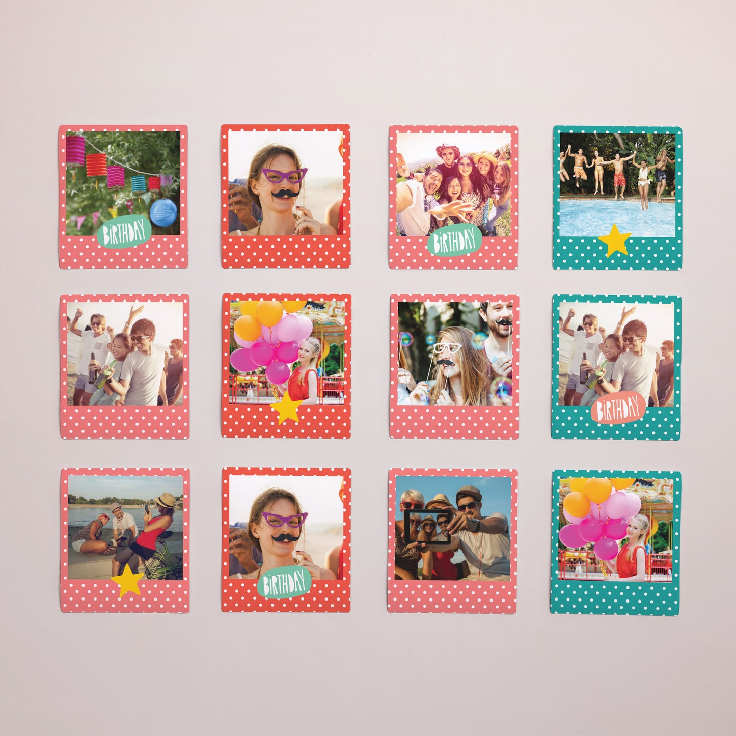 Fotoprint Foto's Set van 12, magnetisch Verjaardagsfeestje geschenken foto N° 1