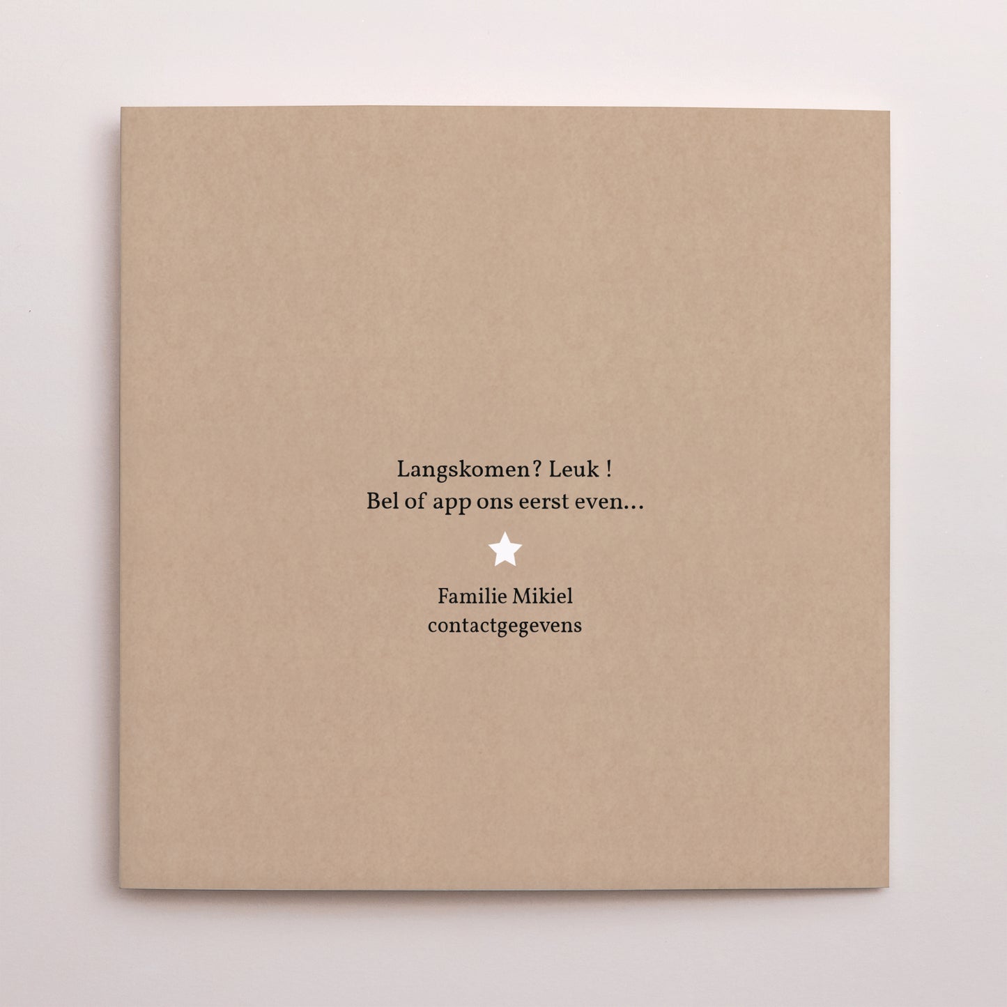 Uitnodigingskaart Geboorte Dubbel vierluik Kraft Vintage foto N° 3