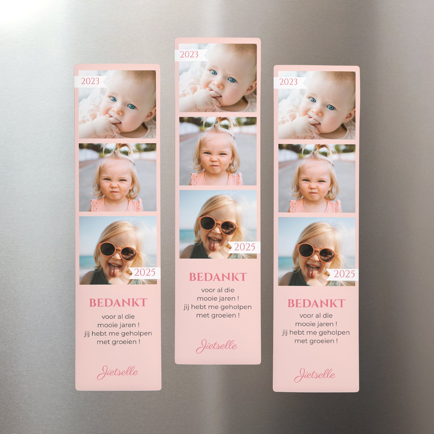 Fotoprint Foto's Set van 3, magnetisch. Bedankt, kindermeisjes! foto N° 1