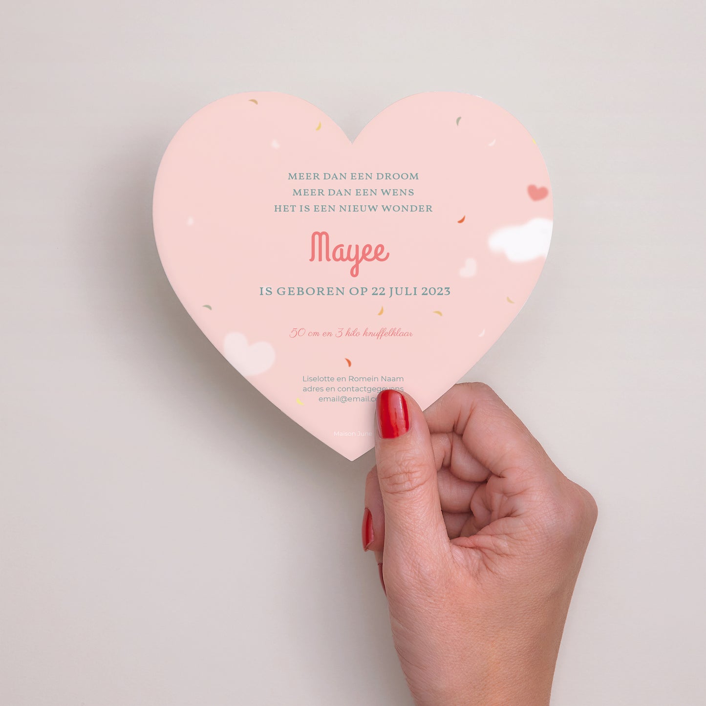 Uitnodigingskaart Geboorte Hart Dreamcatcher Hart foto N° 3