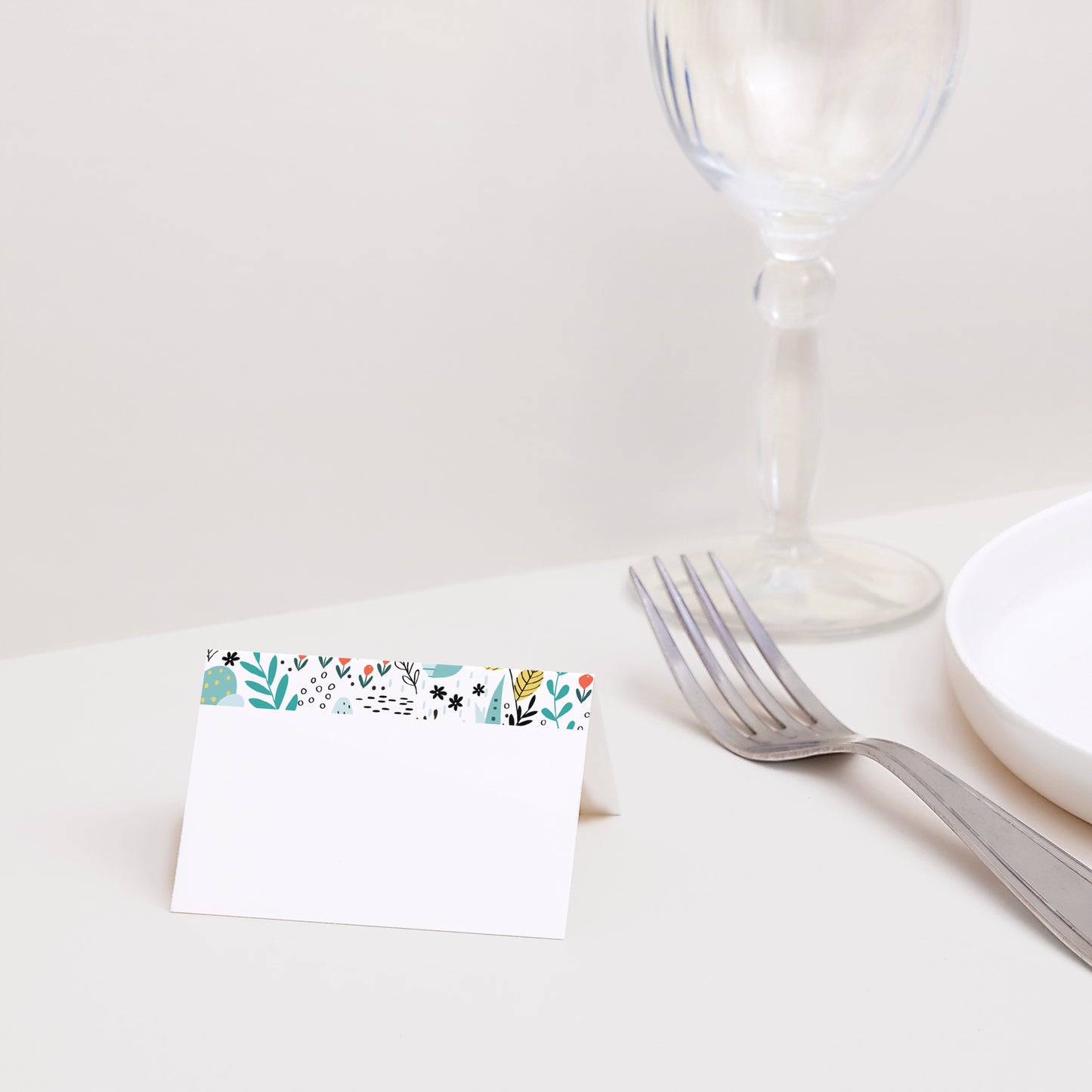 Naamkaartjes Huwelijk 2 luiken Wilde weide foto N° 2