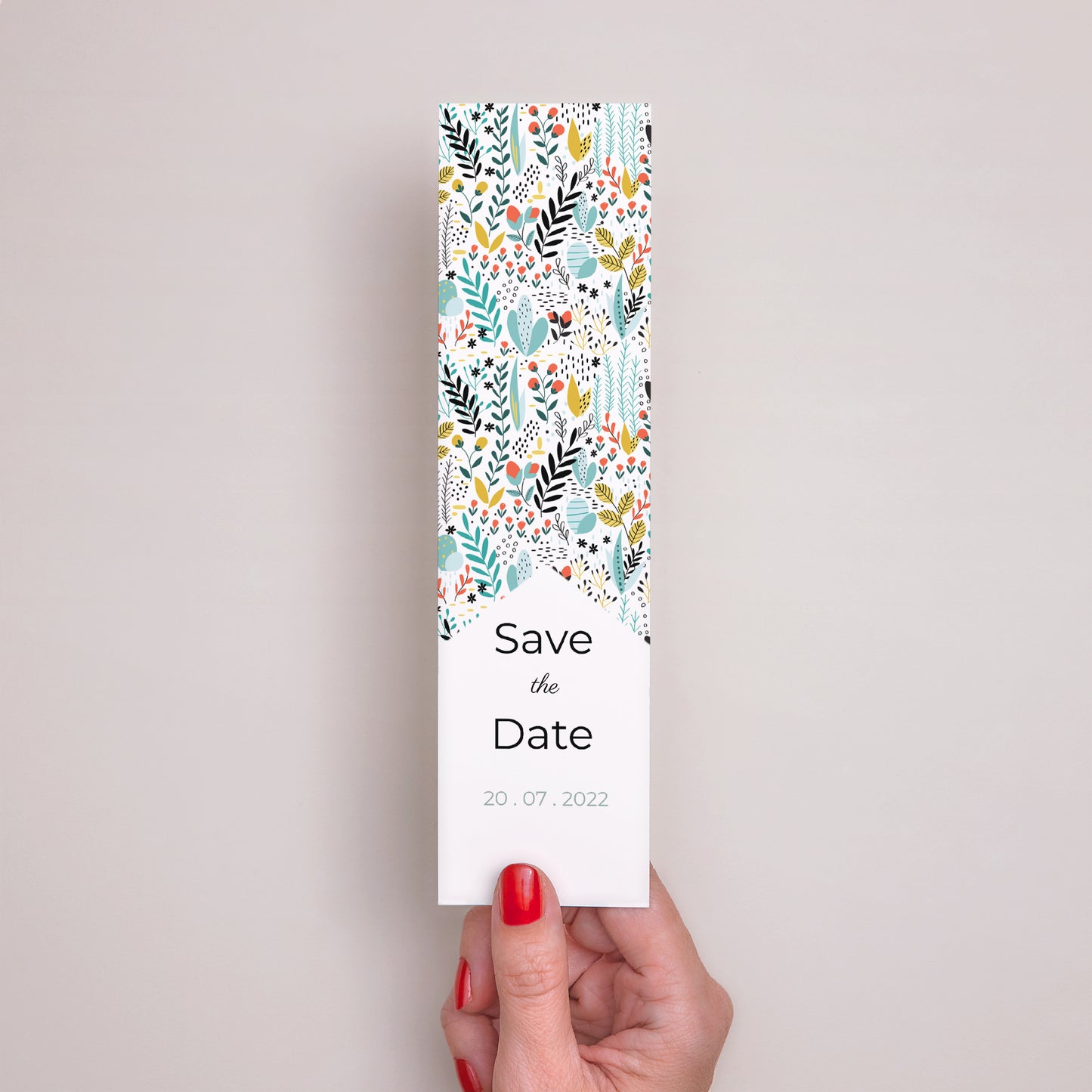 Save the date kaart Huwelijk Bladwijzer Wilde weide foto N° 2