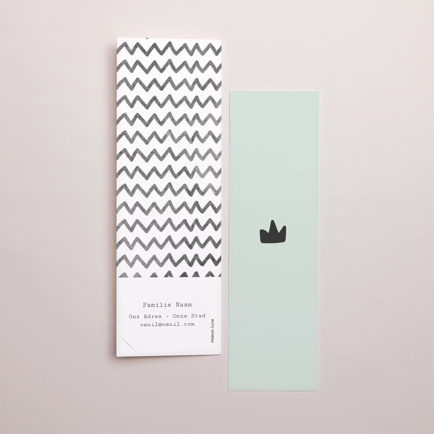 Uitnodigingskaart Geboorte Fotocabine bladwijzer Kleine koning foto N° 3