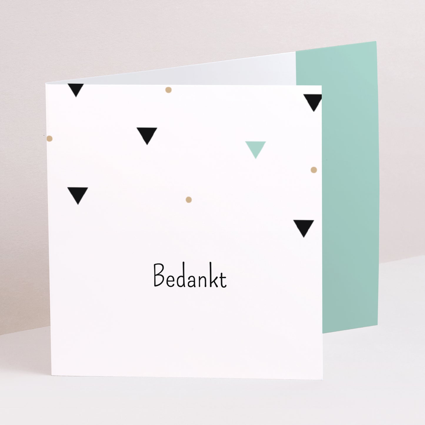 Bedankkaart Geboorte Twee asymmetrische panelen Origami-jongen foto N° 1