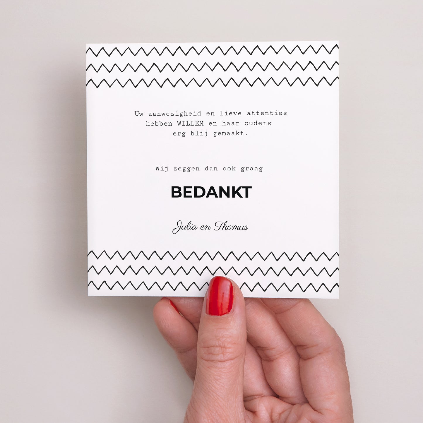 Bedankkaart Geboorte Vierkant Zelfgemaakt foto N° 3