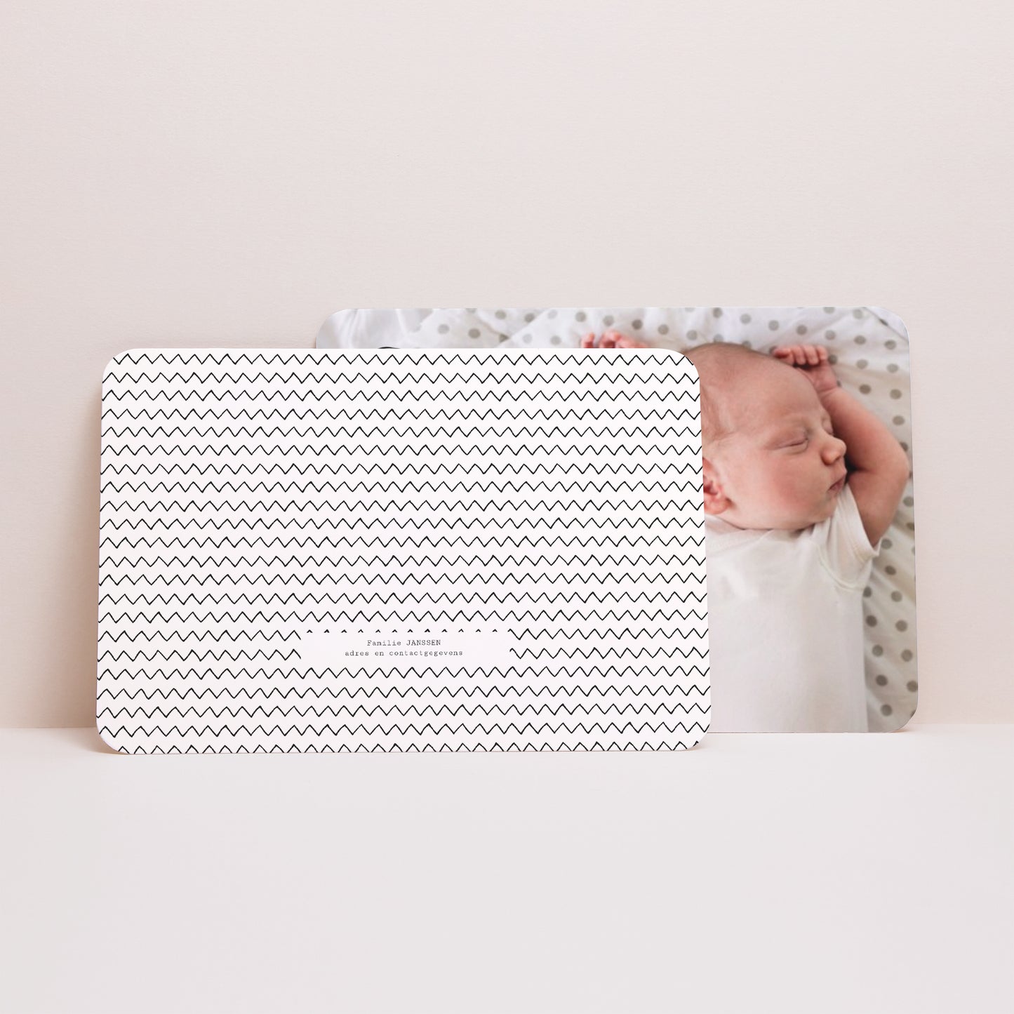 Uitnodigingskaart Geboorte Landschap, afgeronde randen Zelfgemaakt foto N° 3