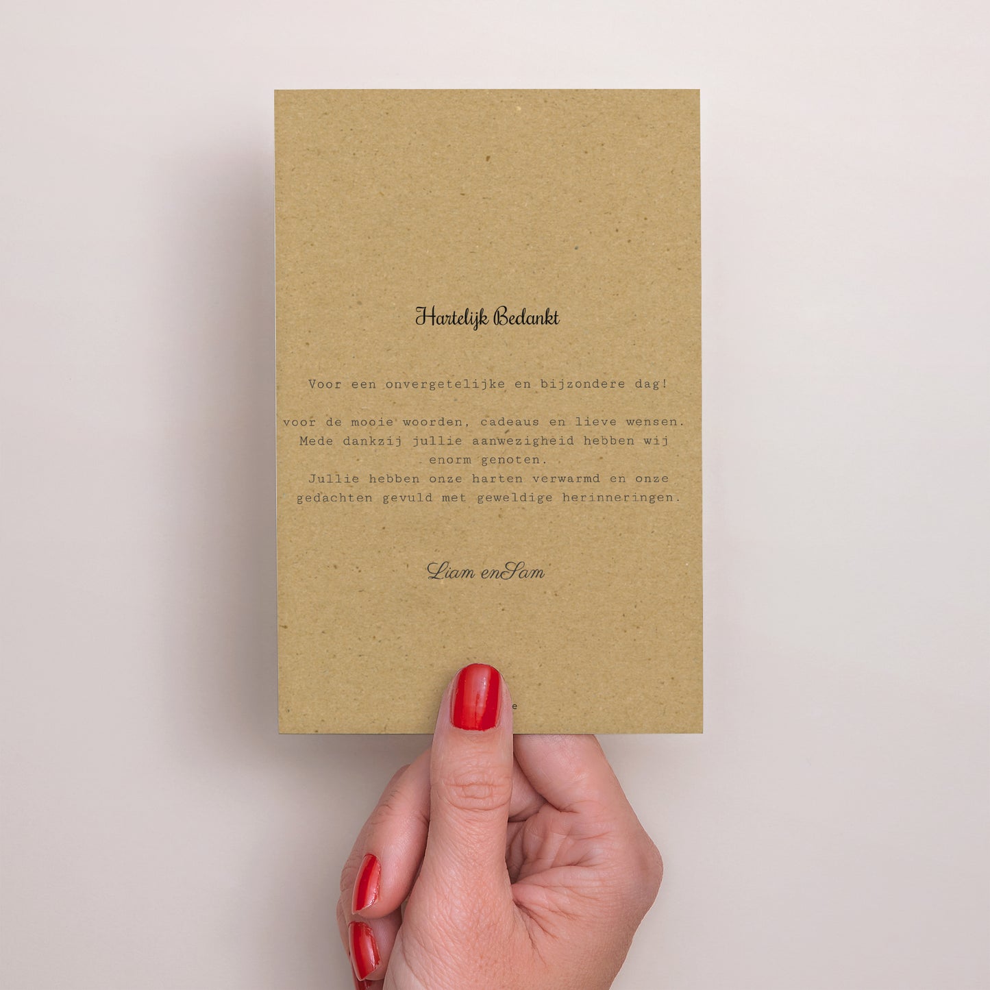 Bedankkaart Huwelijk Portret Eigenschappen & Kraft foto N° 3