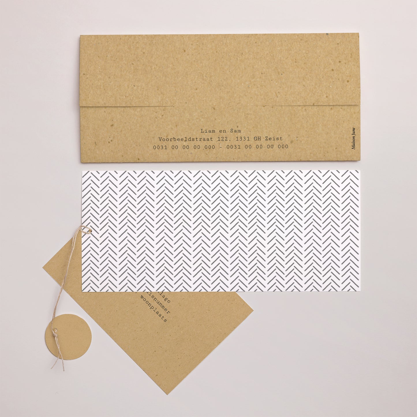 Uitnodigingskaart Huwelijk Mapje 2 kaarten, label Eigenschappen & Kraft foto N° 4