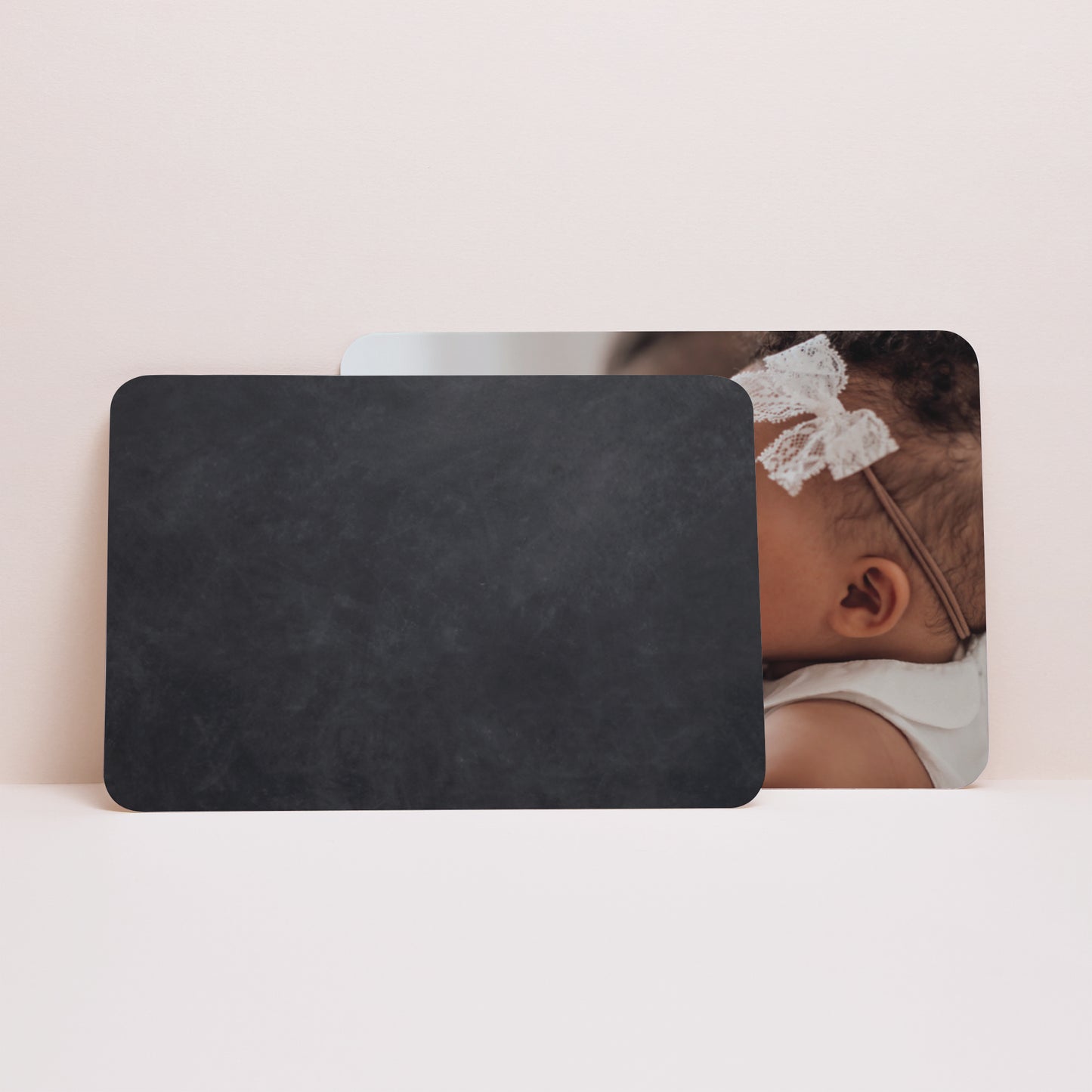 Uitnodigingskaart Geboorte Landschap, afgeronde randen Presentatie foto N° 3