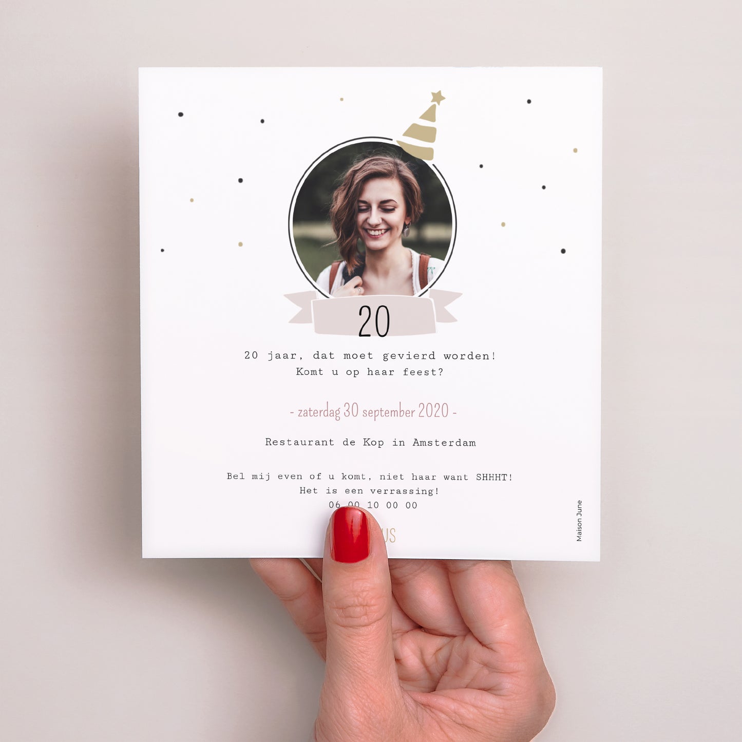 Uitnodigingen Verjaardag Volwassene Vierkant Een dag van glorie foto N° 3