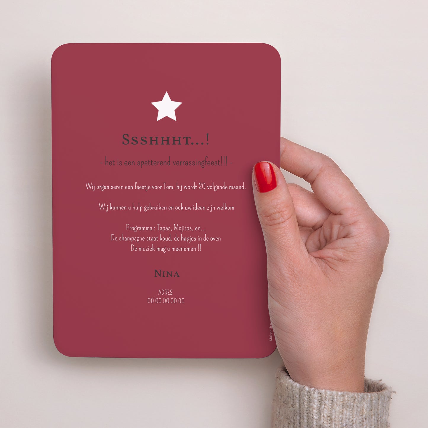 Uitnodigingen Verjaardag Volwassene Portret, afgeronde randen Vintage foto foto N° 3