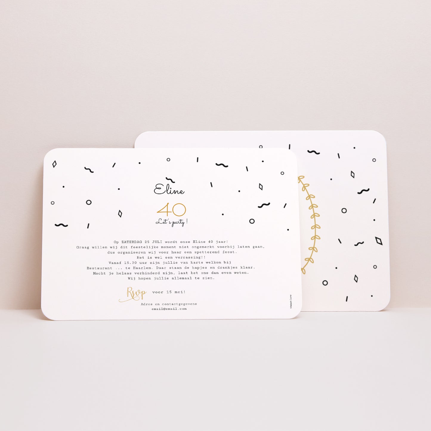 Uitnodigingen Verjaardag Volwassene Landschap, afgeronde randen Gateau 60 ans foto N° 3