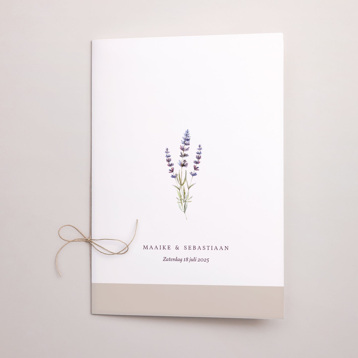 Kerkboekje Huwelijk Dubbele deur Boeket van lavendel foto N° 1