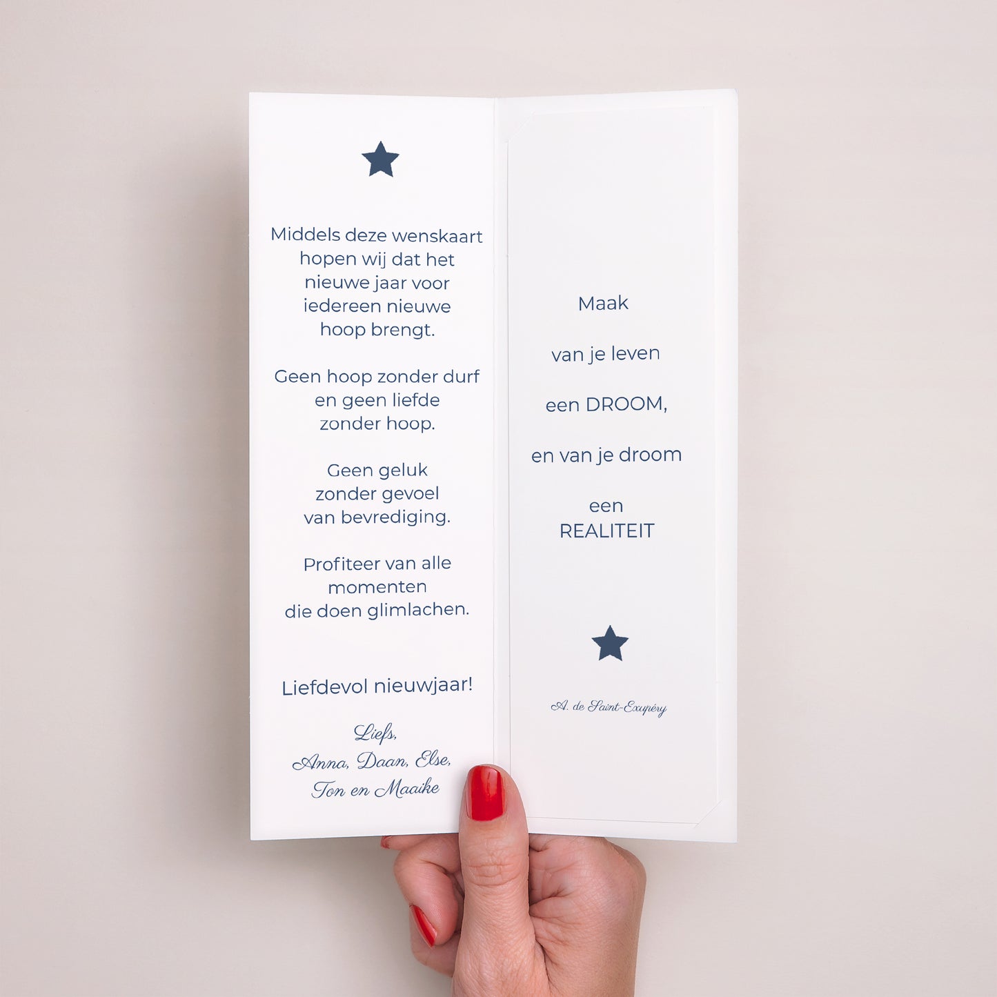 Kerstkaart Eindejaar Fotocabine bladwijzer Leef je dromen foto N° 2