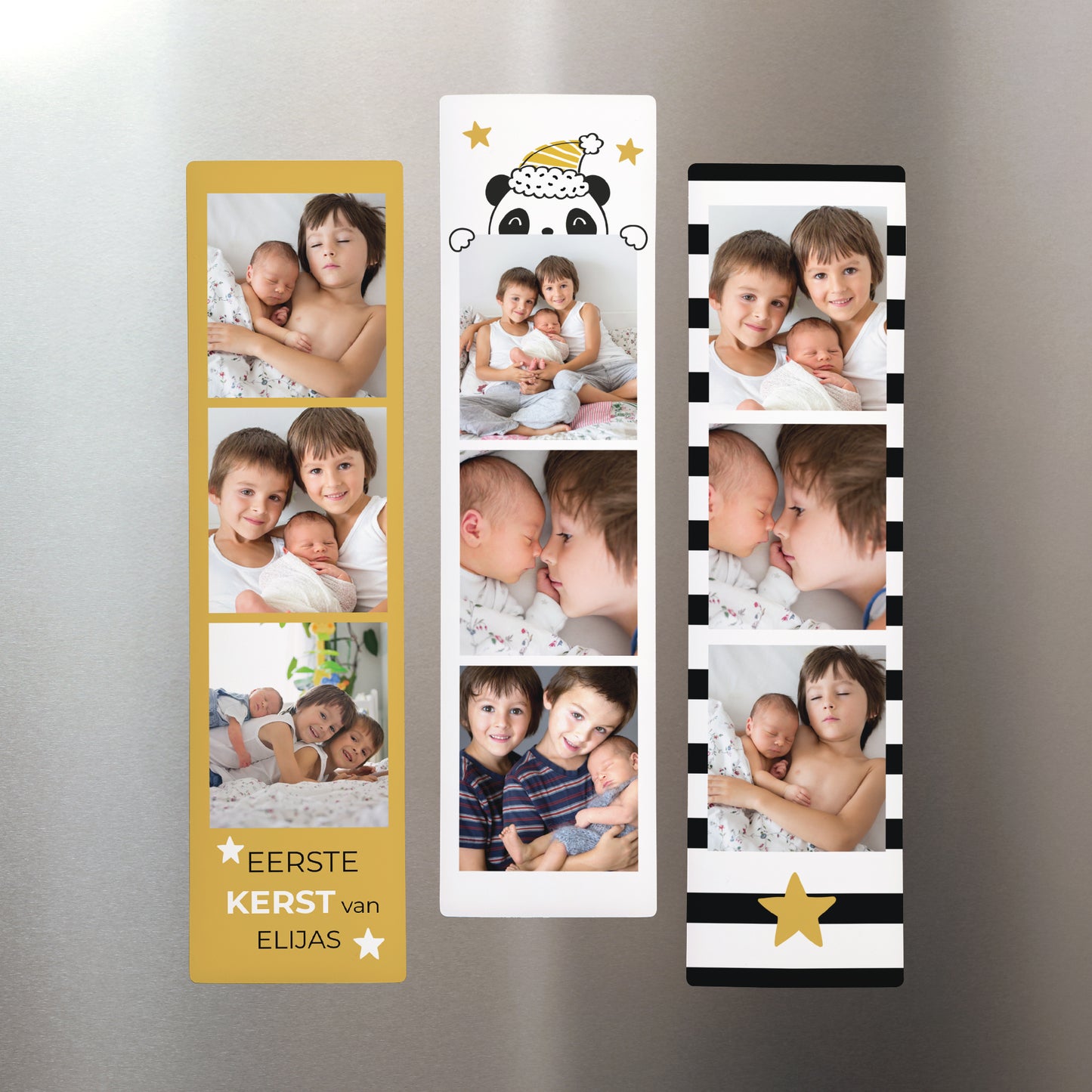 Fotoprint Foto's Set van 3, magnetisch. Kerstpanda foto N° 1