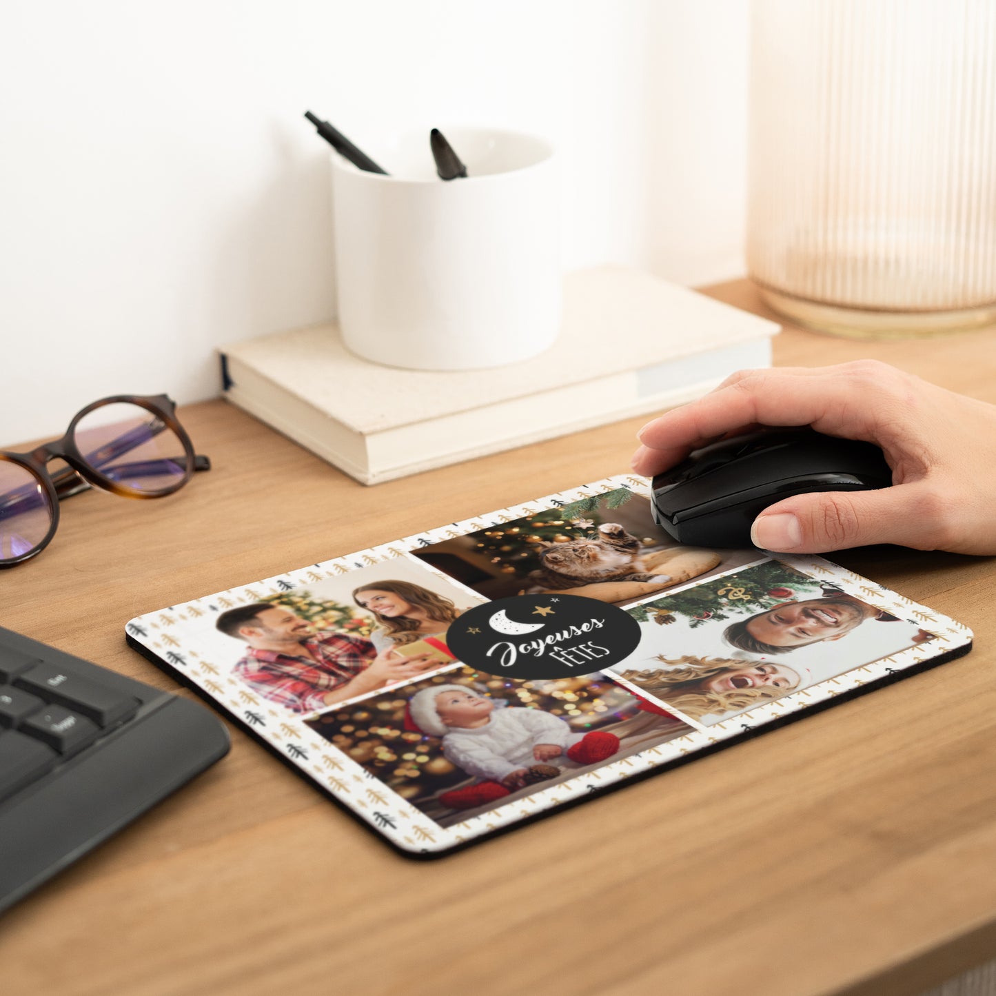 Muismat Objecten Rechthoek Kerstmis maan foto N° 2