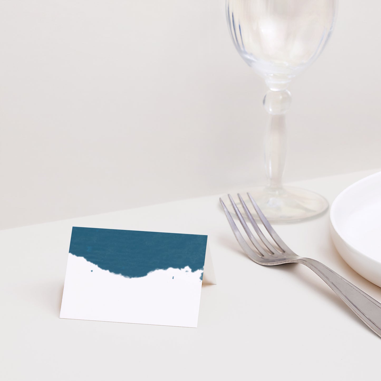 Naamkaartjes Huwelijk 2 luiken Blauw goud foto N° 2