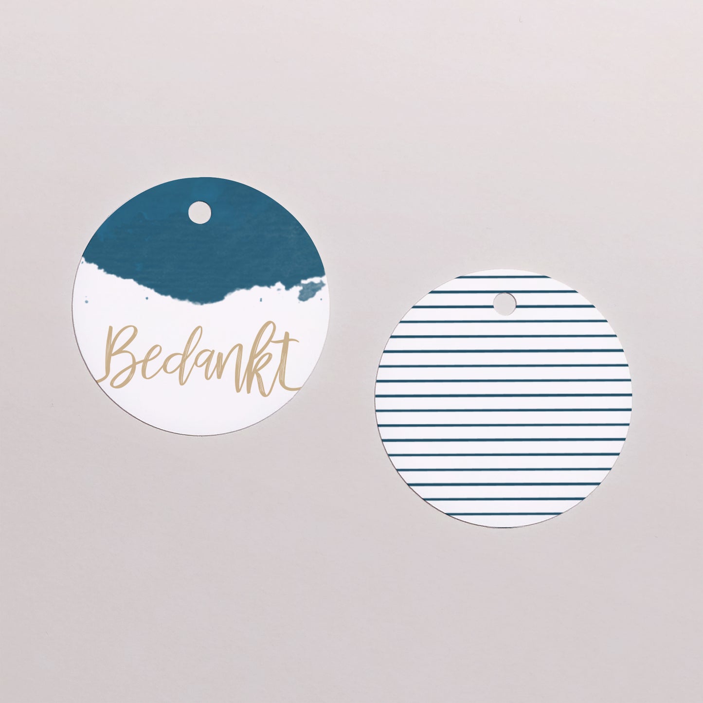 Cadeaulabel Huwelijk Ronde Blauw goud foto N° 1