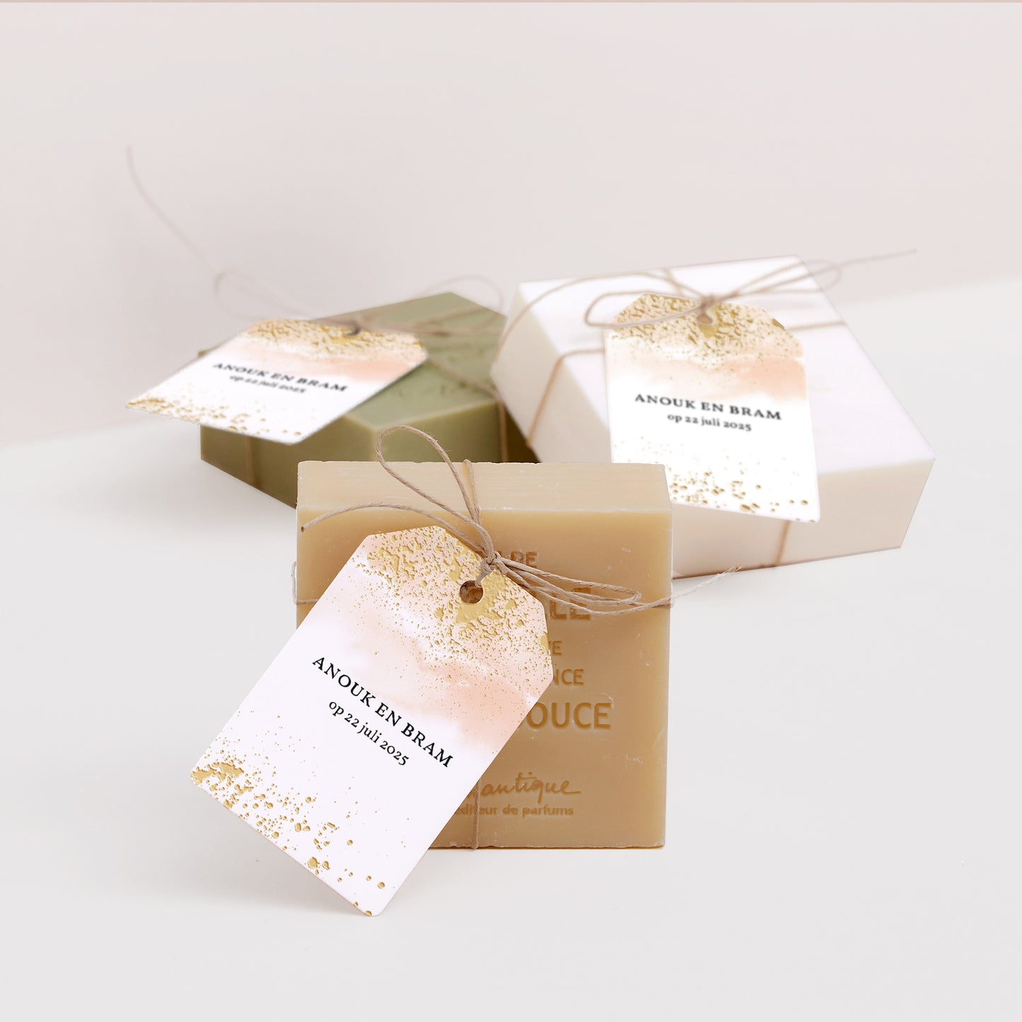 Cadeaulabel Huwelijk Vlag Aquarello foto N° 2