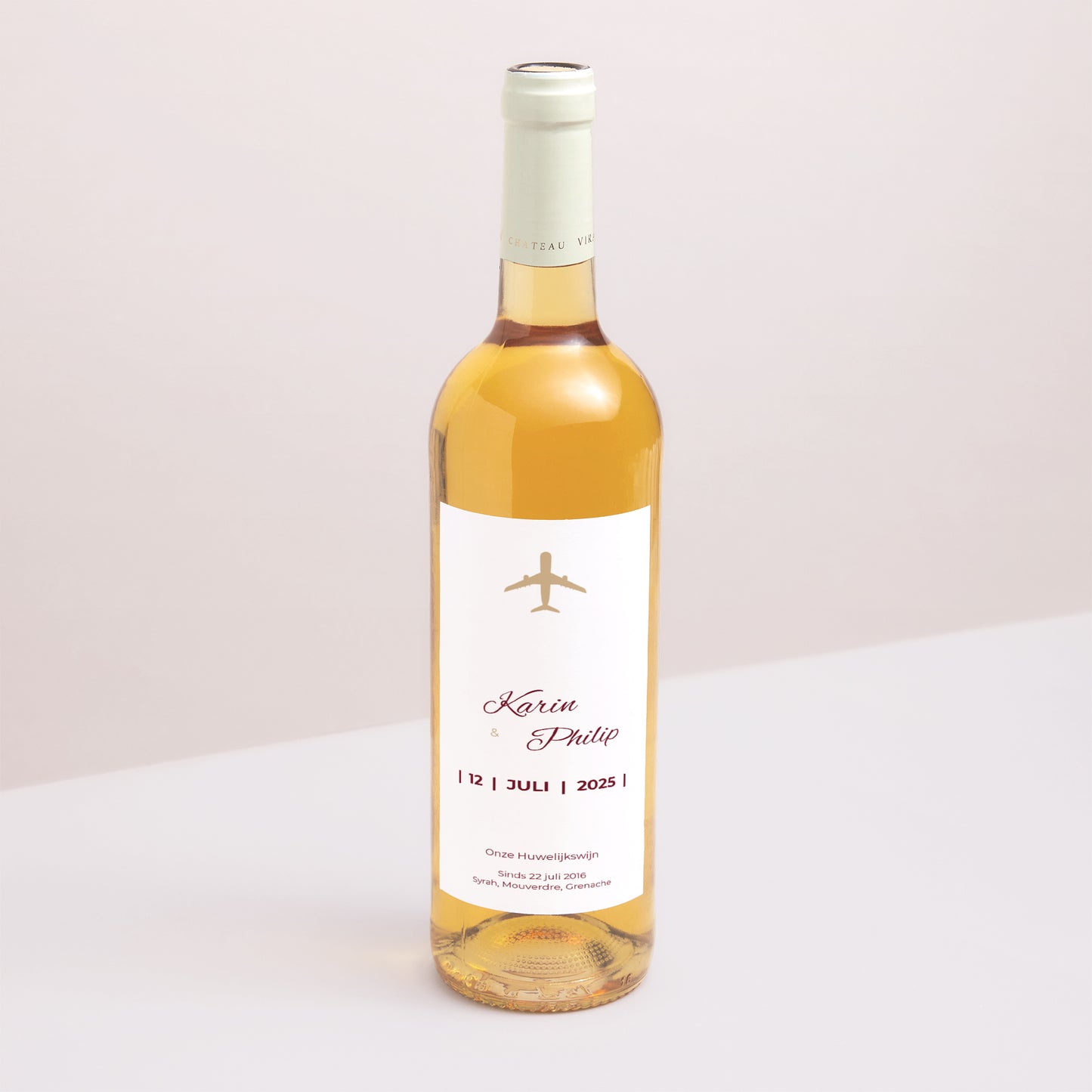 Flesetiket Huwelijk Portret Huwelijkspas foto N° 1