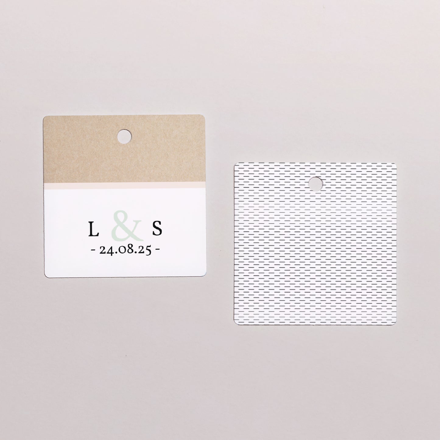Cadeaulabel Huwelijk Vierkant Kraft & Kleur foto N° 1
