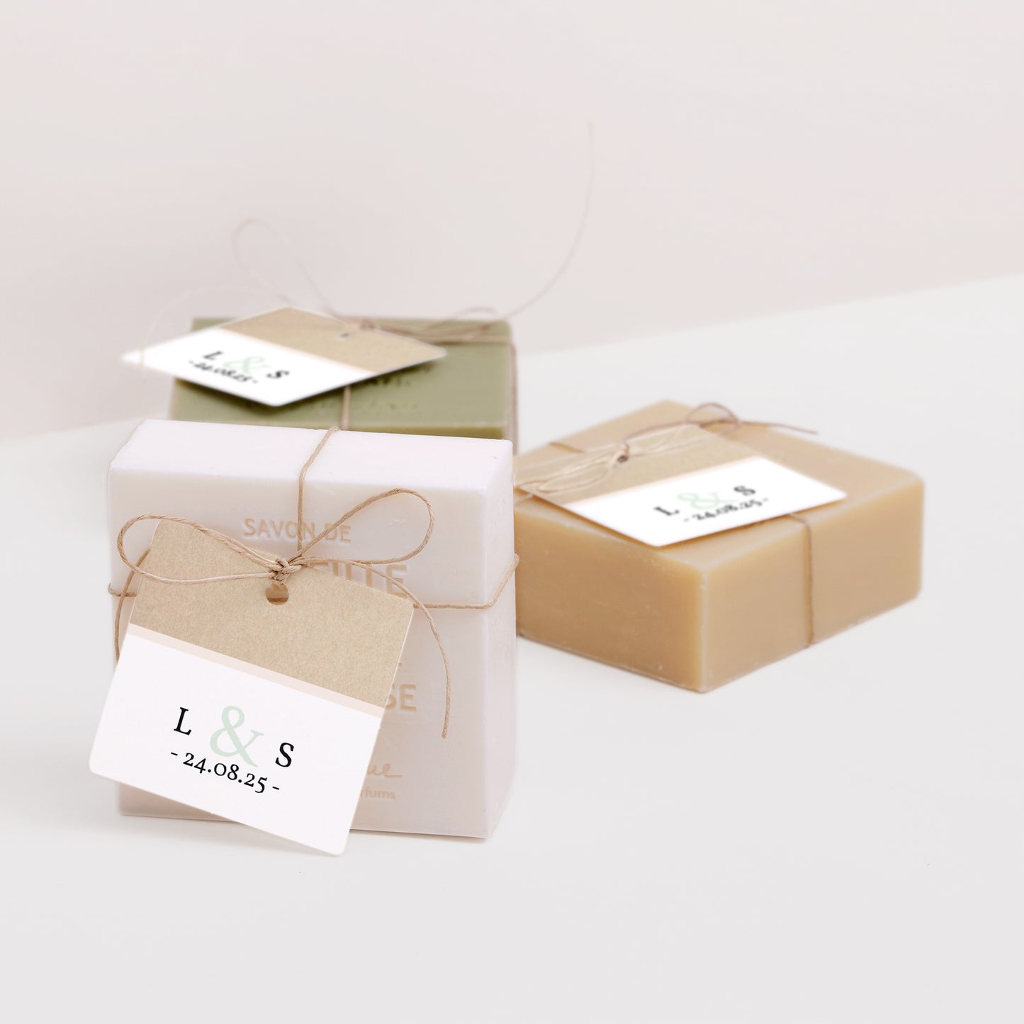 Cadeaulabel Huwelijk Vierkant Kraft & Kleur foto N° 2