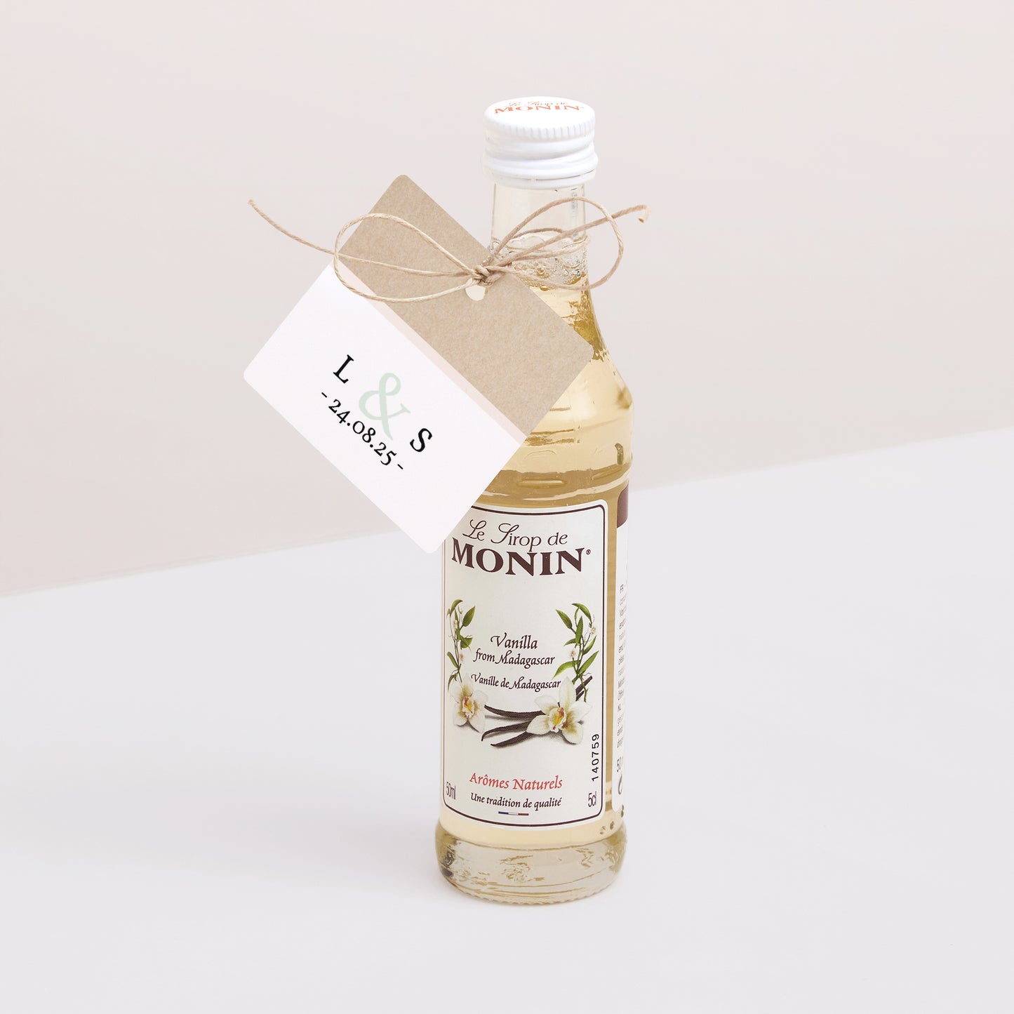 Cadeaulabel Huwelijk Vierkant Kraft & Kleur foto N° 3