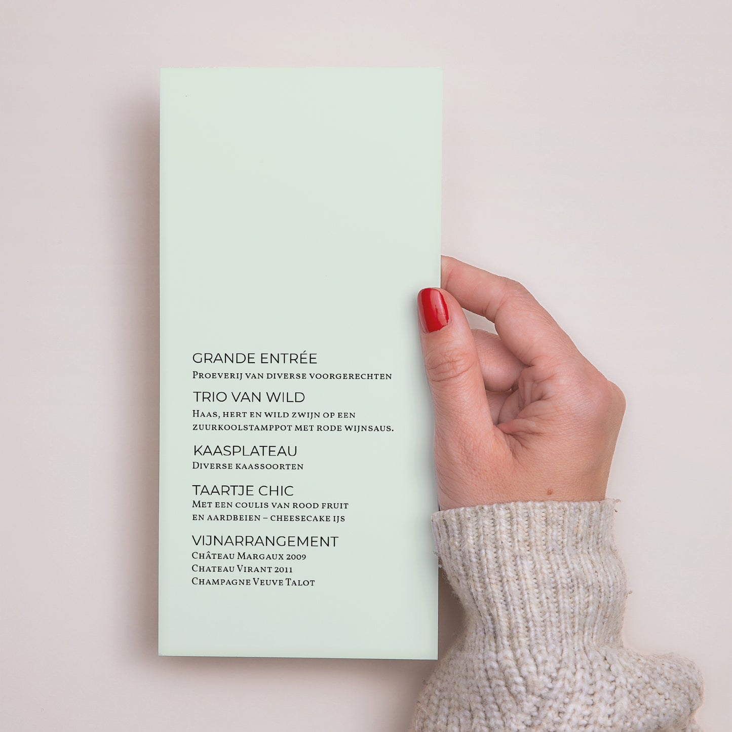 Menukaart Huwelijk Panoramisch portret Kraft & Kleur foto N° 3