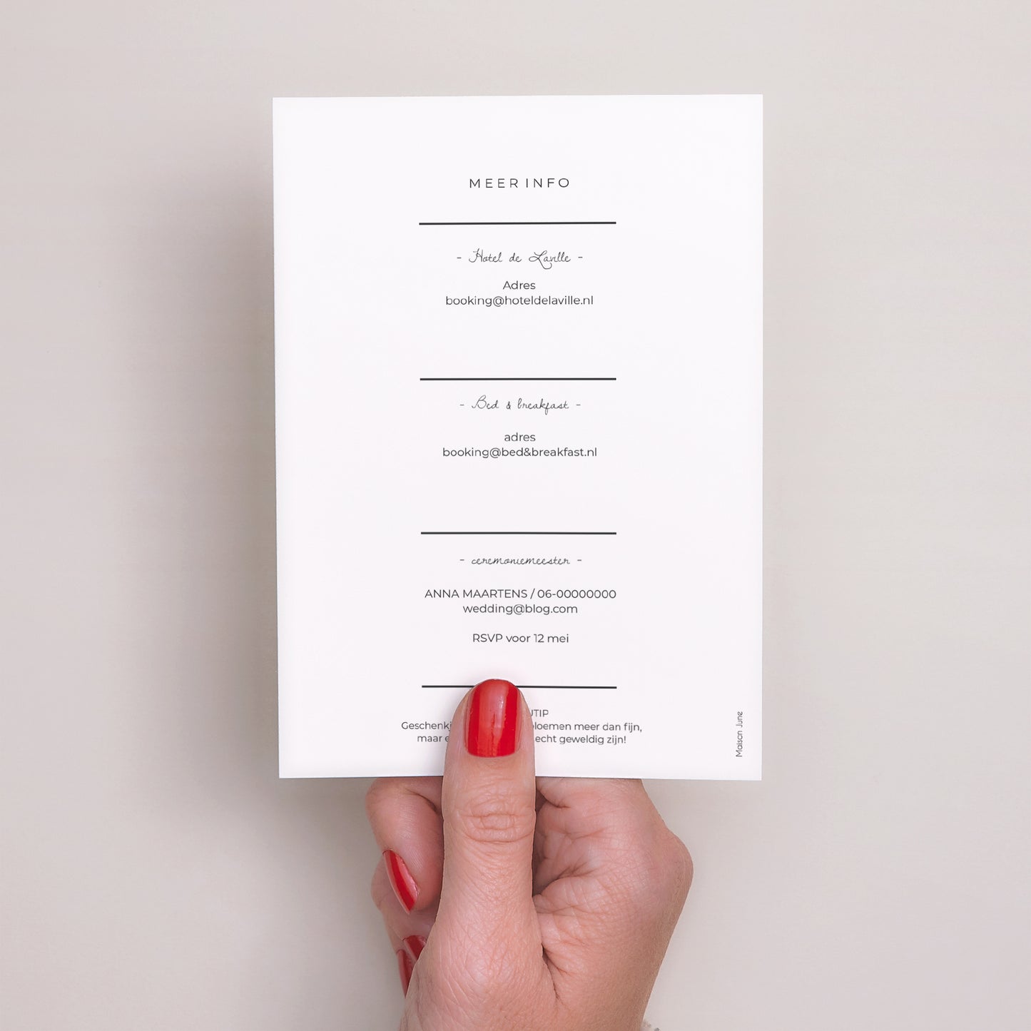 Save the date kaart Huwelijk Portret Minimal Chic foto N° 3