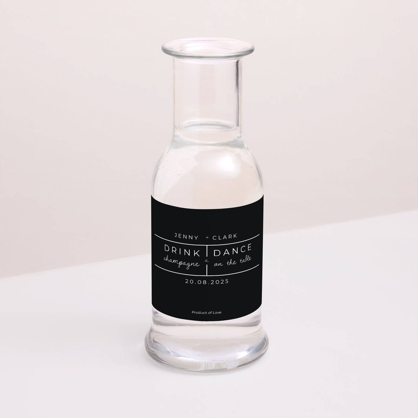 Flesetiket Huwelijk Landschap. Minimalistisch Chic foto N° 2